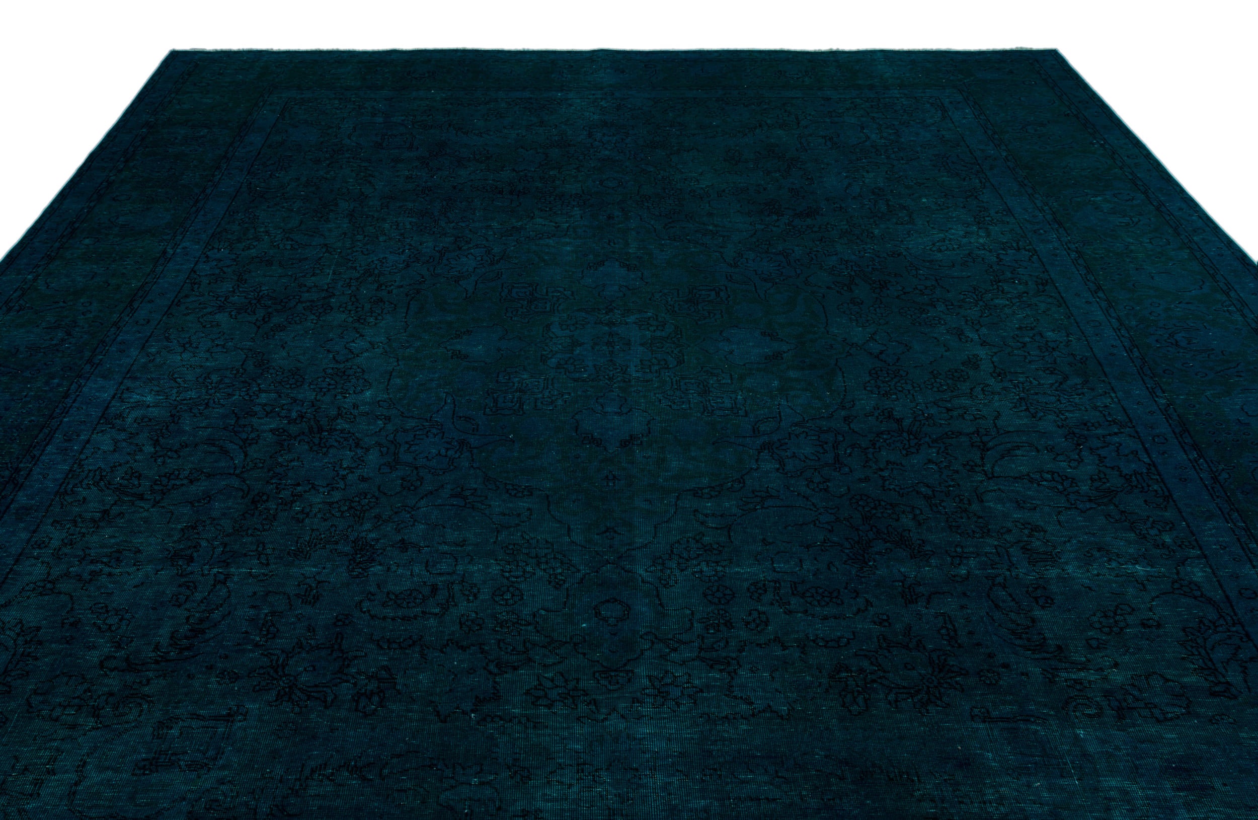 Turquoise Over Dyed Vintage XLarge Rug 9'3'' x 12'11'' ft 283 x 394 cm