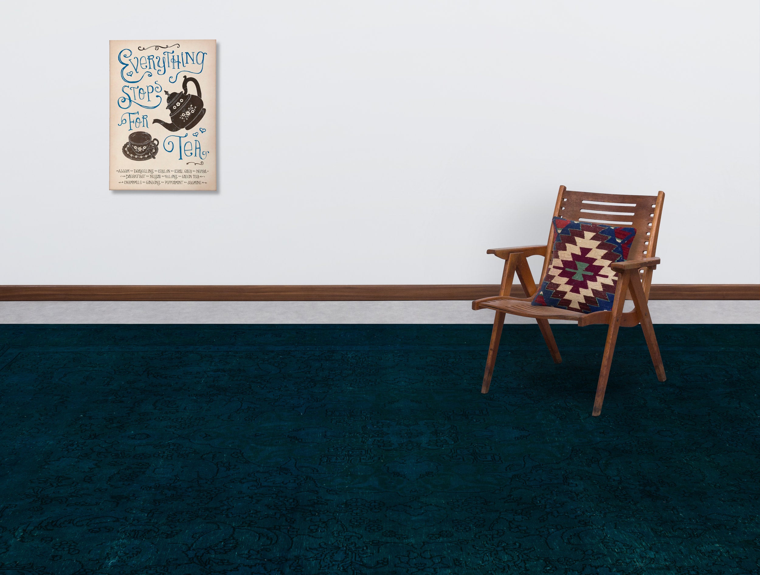 Turquoise Over Dyed Vintage XLarge Rug 9'3'' x 12'11'' ft 283 x 394 cm
