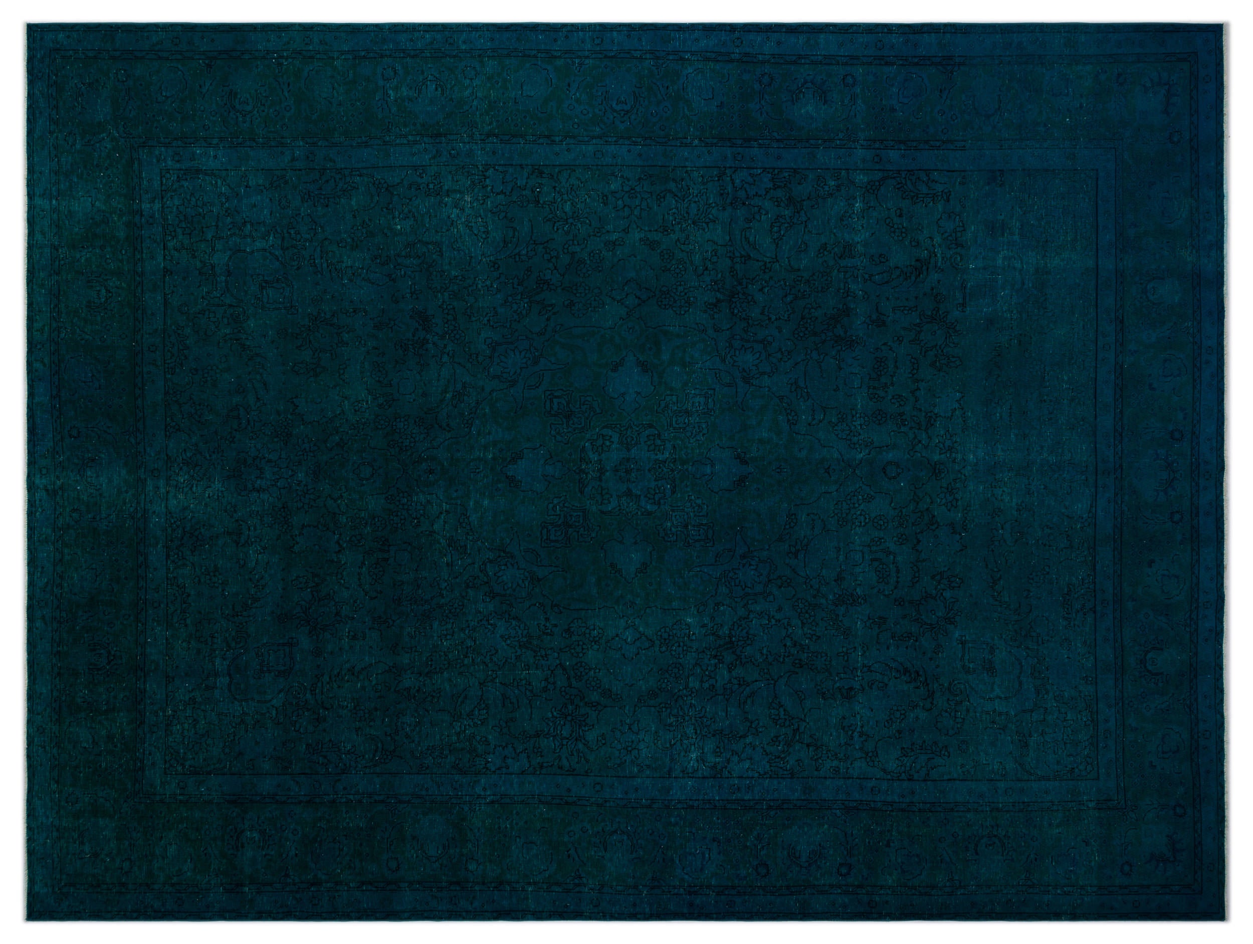 Turquoise Over Dyed Vintage XLarge Rug 9'3'' x 12'11'' ft 283 x 394 cm
