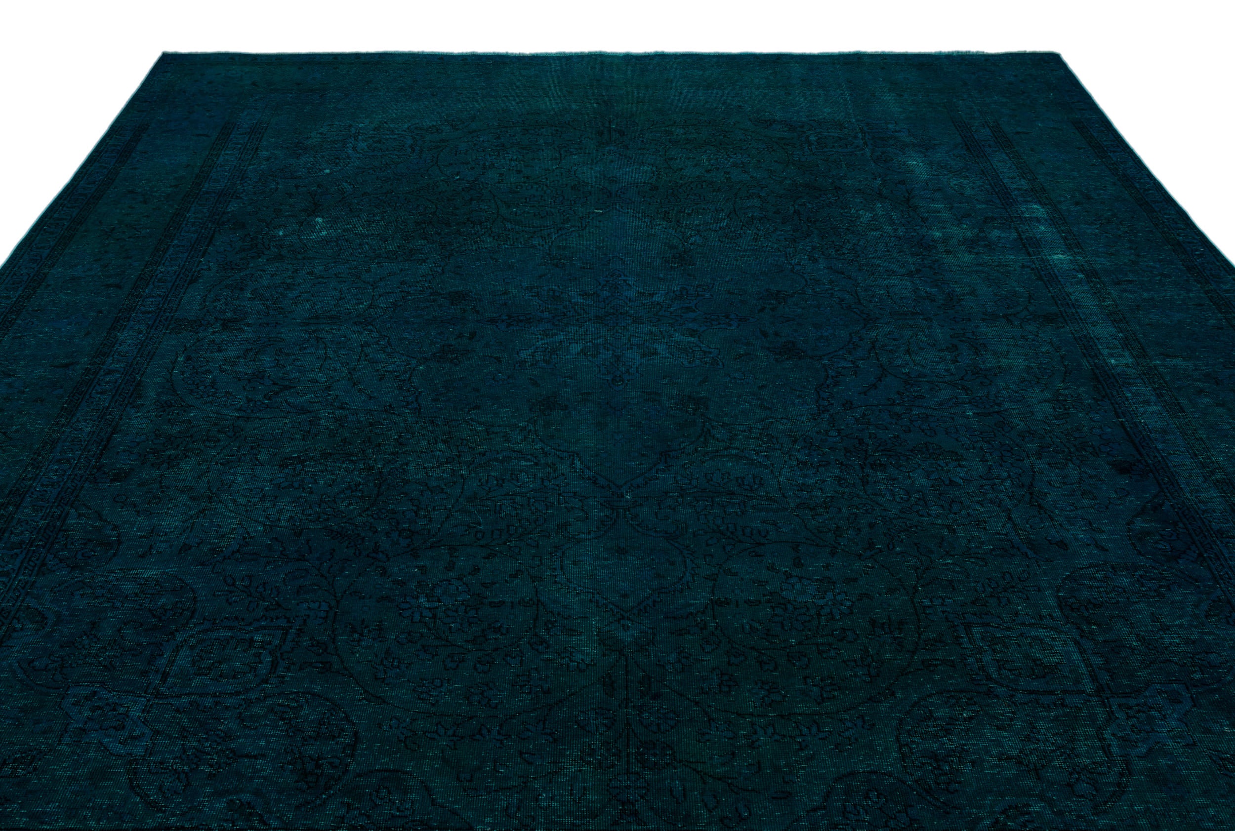 Turquoise Over Dyed Vintage XLarge Rug 9'11'' x 12'12'' ft 301 x 395 cm