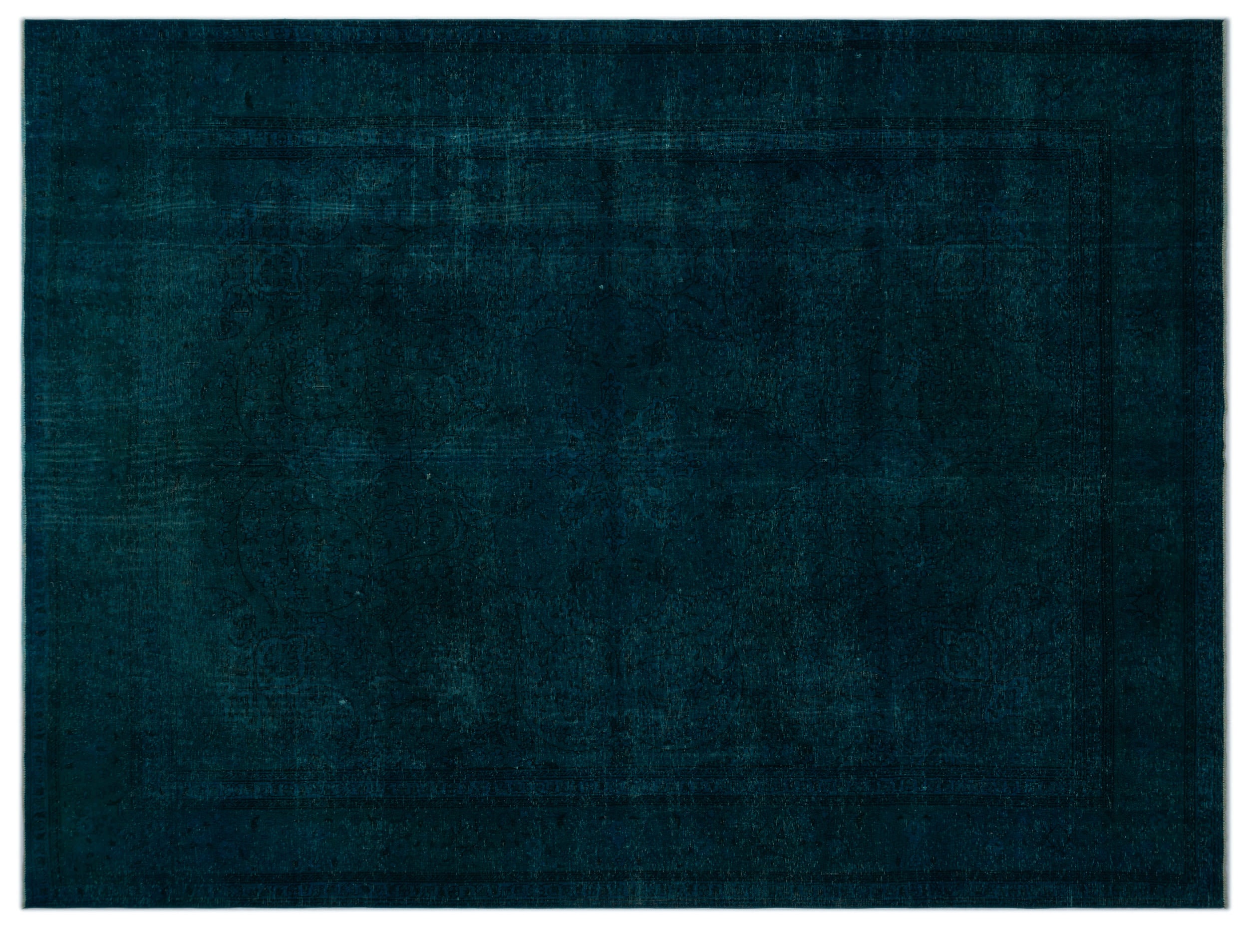 Turquoise Over Dyed Vintage XLarge Rug 9'11'' x 12'12'' ft 301 x 395 cm