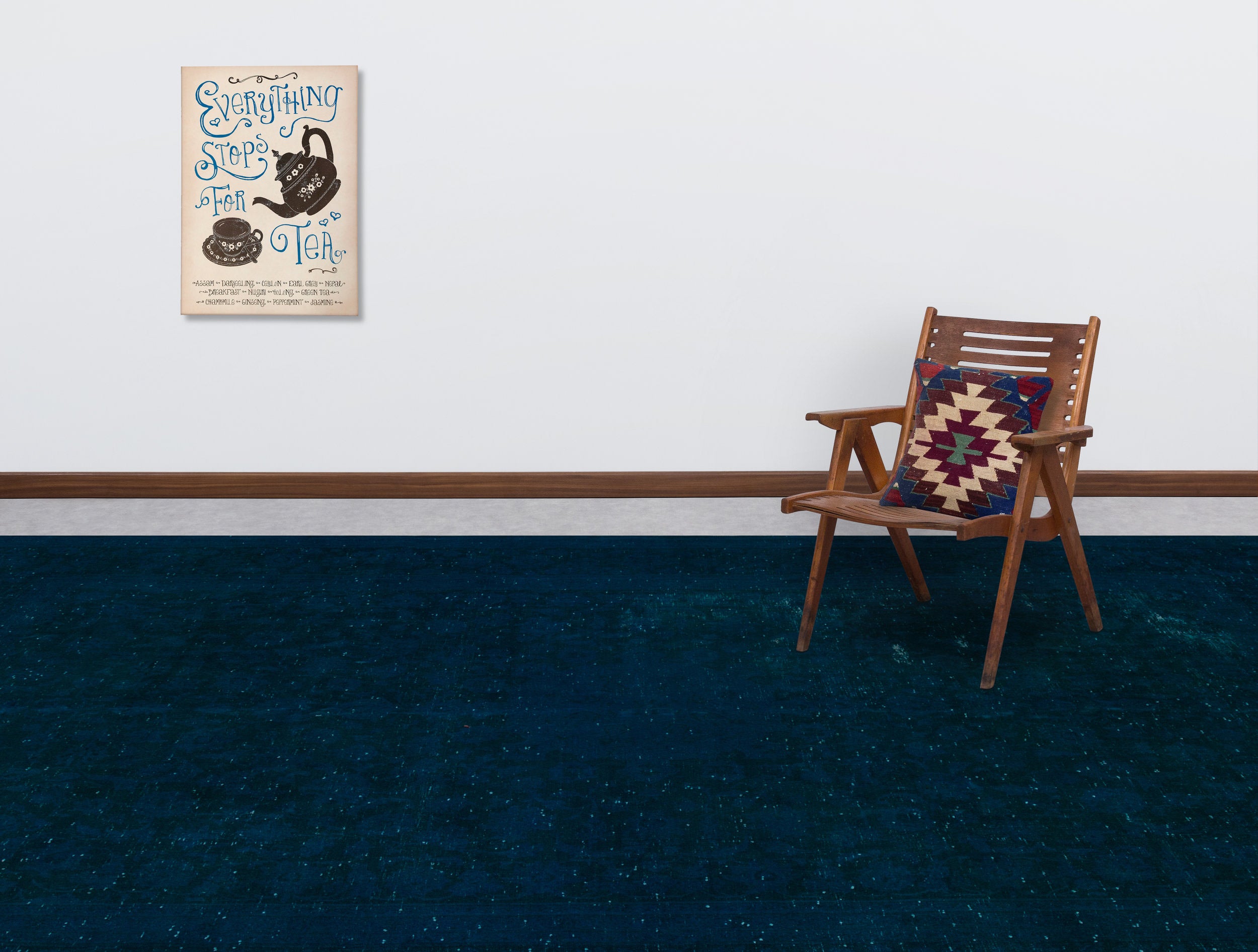 Turquoise Over Dyed Vintage XLarge Rug 9'0'' x 12'4'' ft 275 x 377 cm