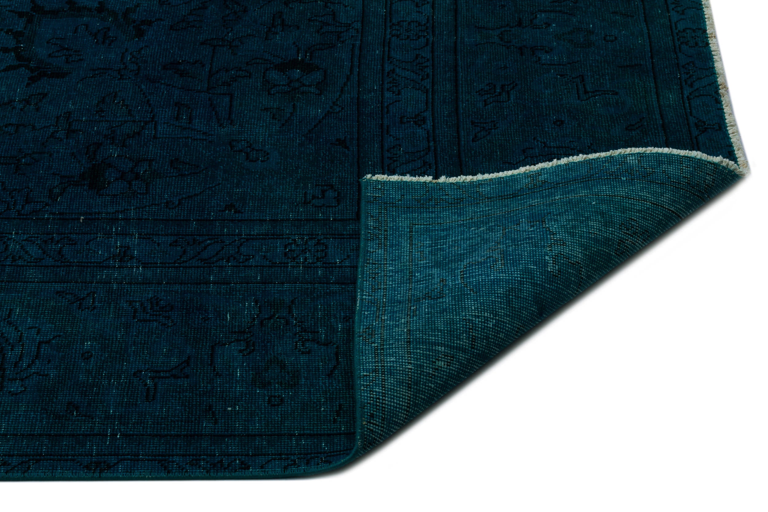 Turquoise Over Dyed Vintage XLarge Rug 9'3'' x 12'8'' ft 281 x 385 cm