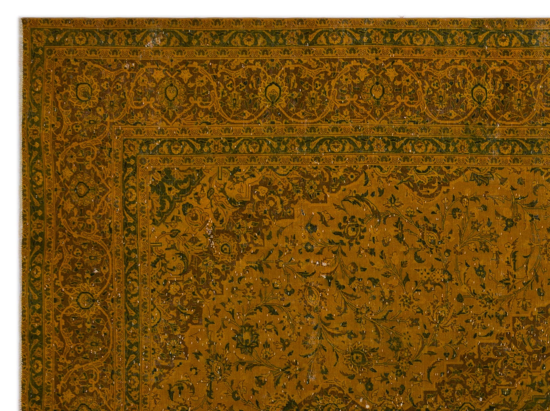 Yellow Over Dyed Vintage XLarge Rug 10'0'' x 13'7'' ft 305 x 413 cm