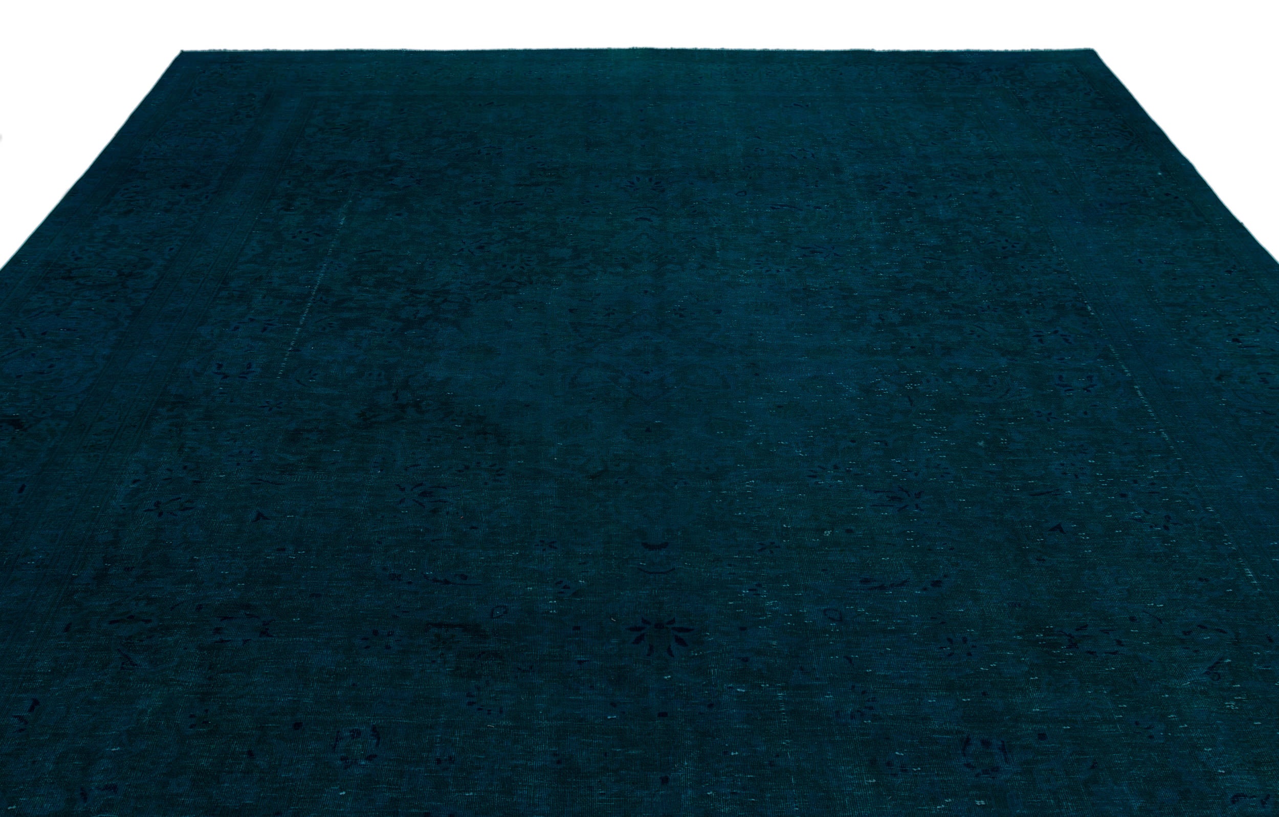 Turquoise Over Dyed Vintage XLarge Rug 9'10'' x 13'2'' ft 300 x 402 cm