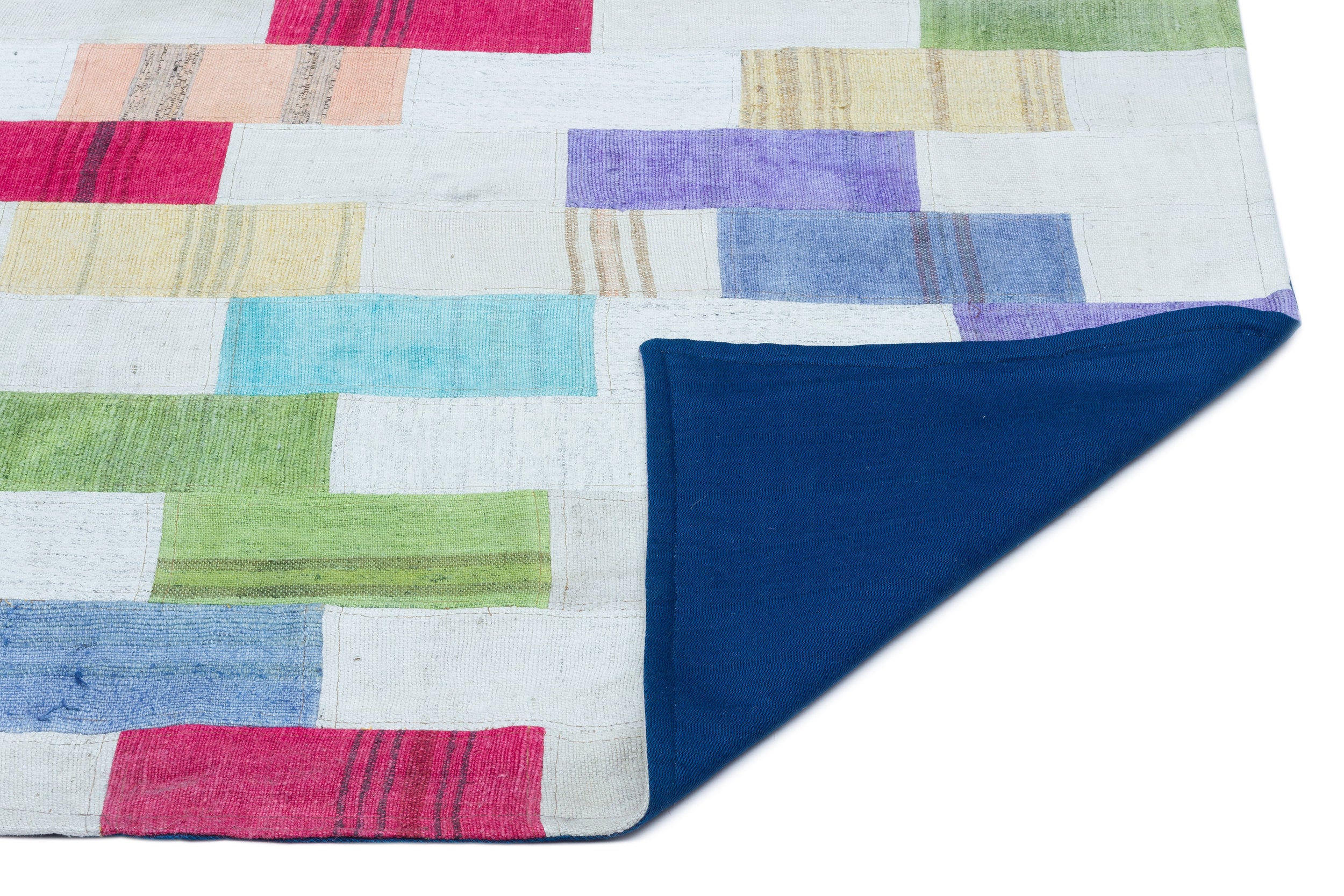 Mixed Over Dyed Kilim Patchwork Unique Rug 2'12'' x 4'7'' ft 91 x 140 cm