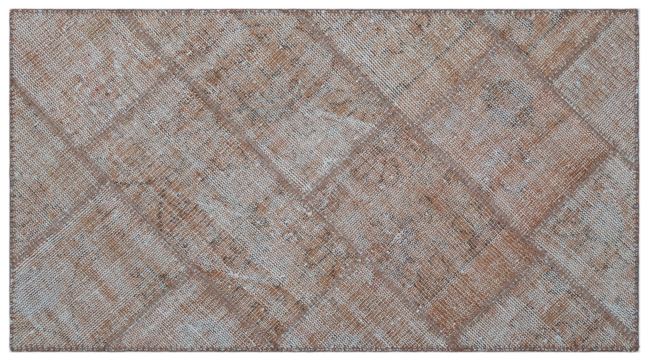 Brown Over Dyed Patchwork Unique Rug 2'7'' x 4'11'' ft 80 x 150 cm
