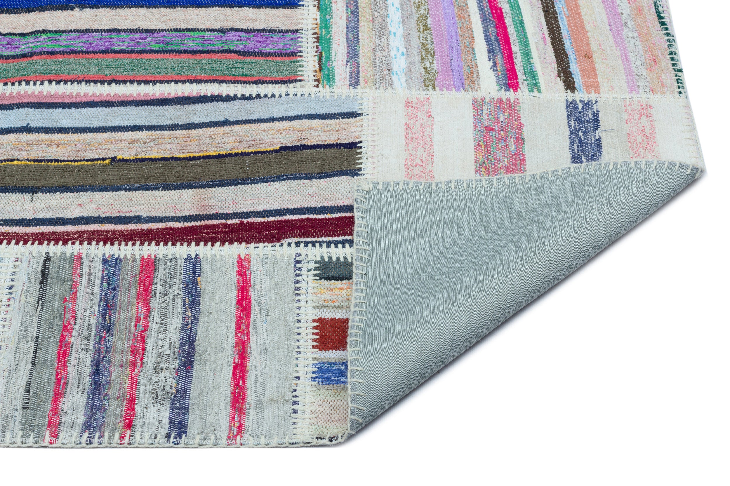Striped Over Dyed Kilim Patchwork Unique Rug 3'11'' x 5'11'' ft 120 x 180 cm