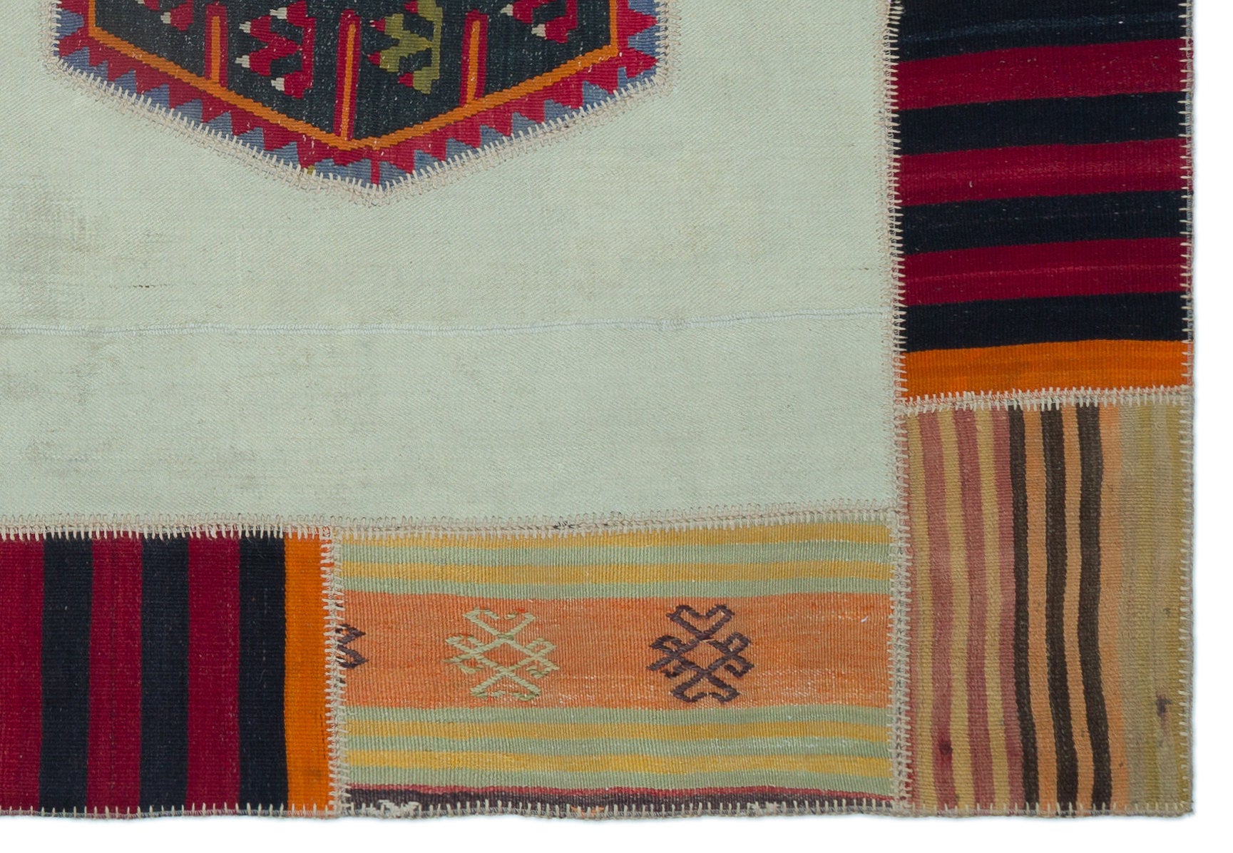 Naturel Over Dyed Kilim Patchwork Unique Rug 5'4'' x 7'10'' ft 163 x 240 cm