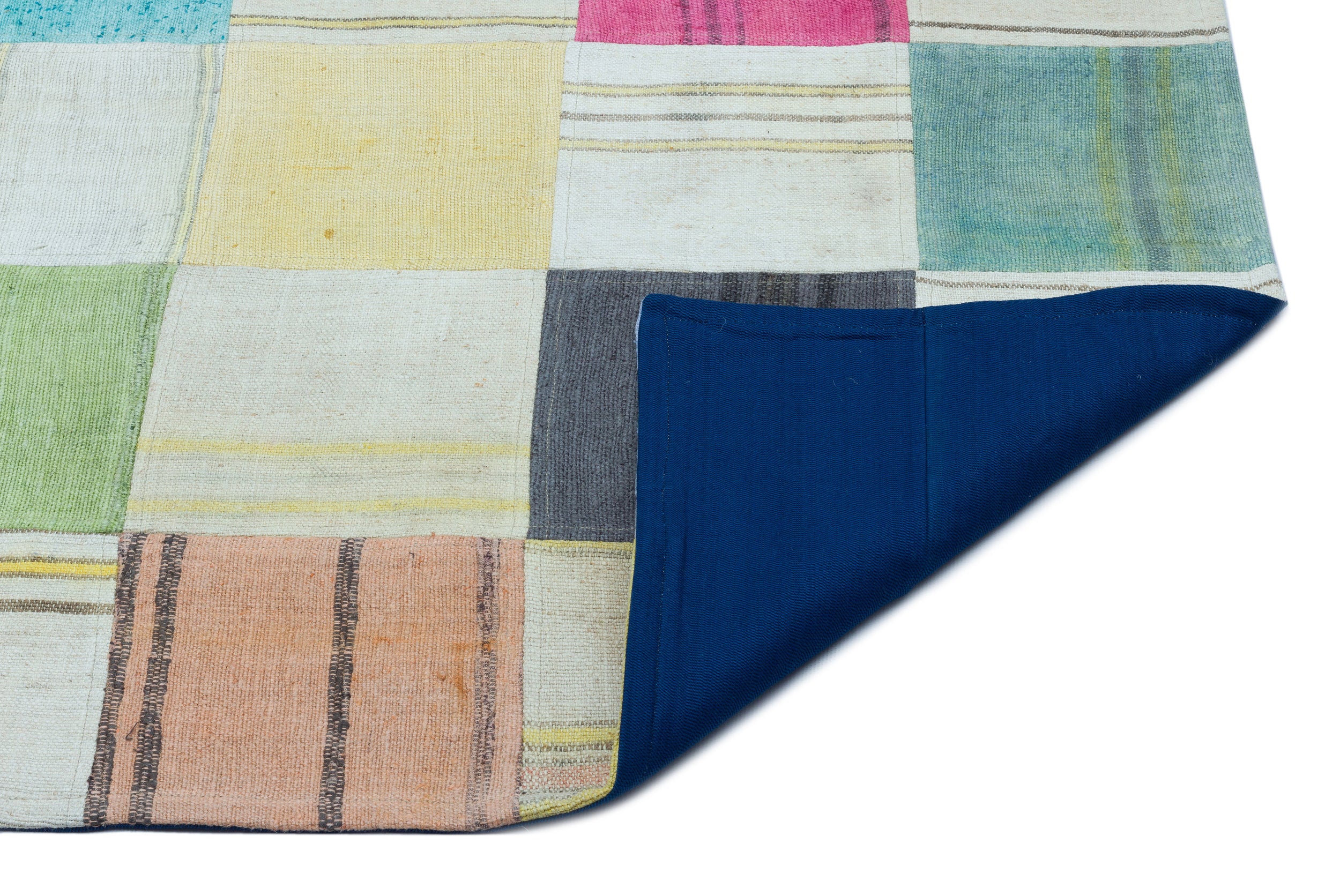 Mixed Over Dyed Kilim Patchwork Unique Rug 5'2'' x 7'5'' ft 157 x 226 cm