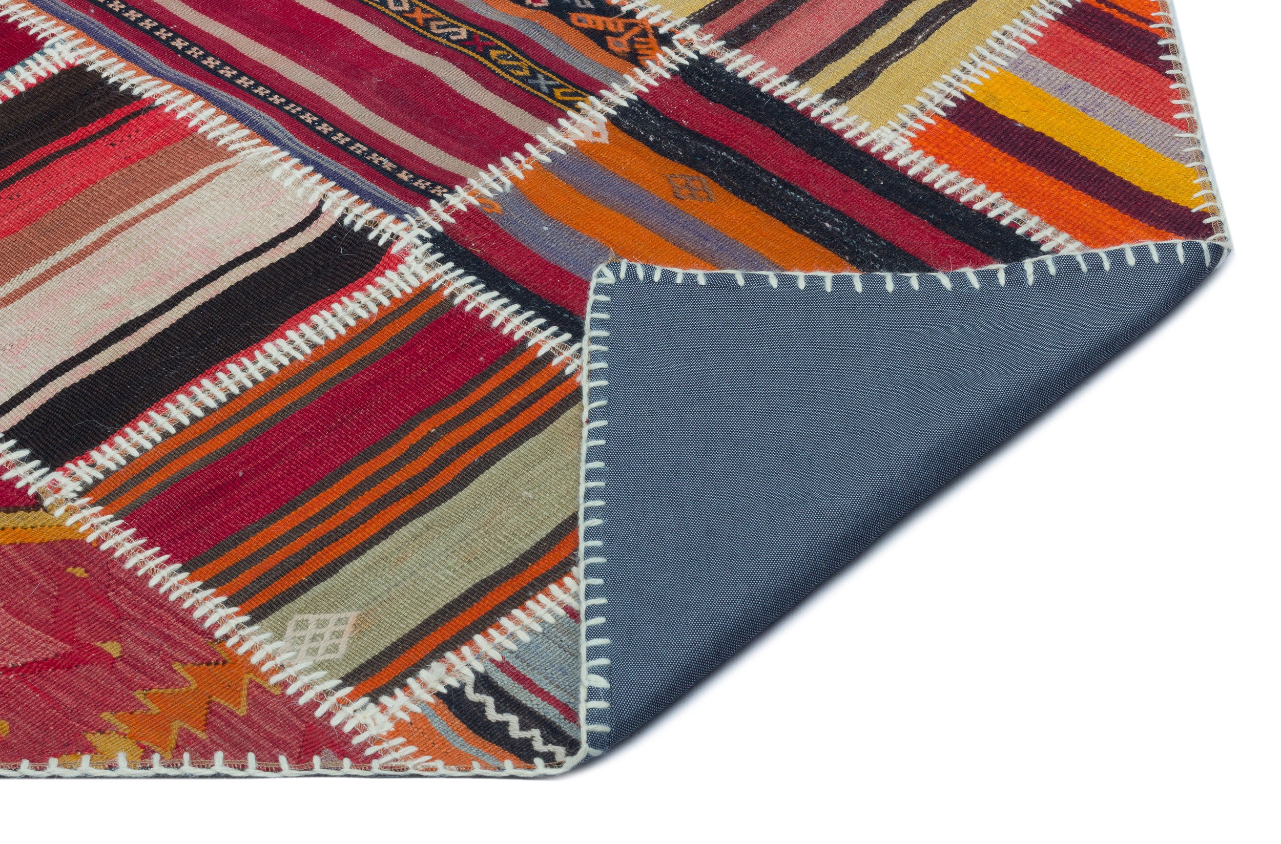 Naturel Over Dyed Kilim Patchwork Unique Rug 5'2'' x 7'9'' ft 157 x 236 cm