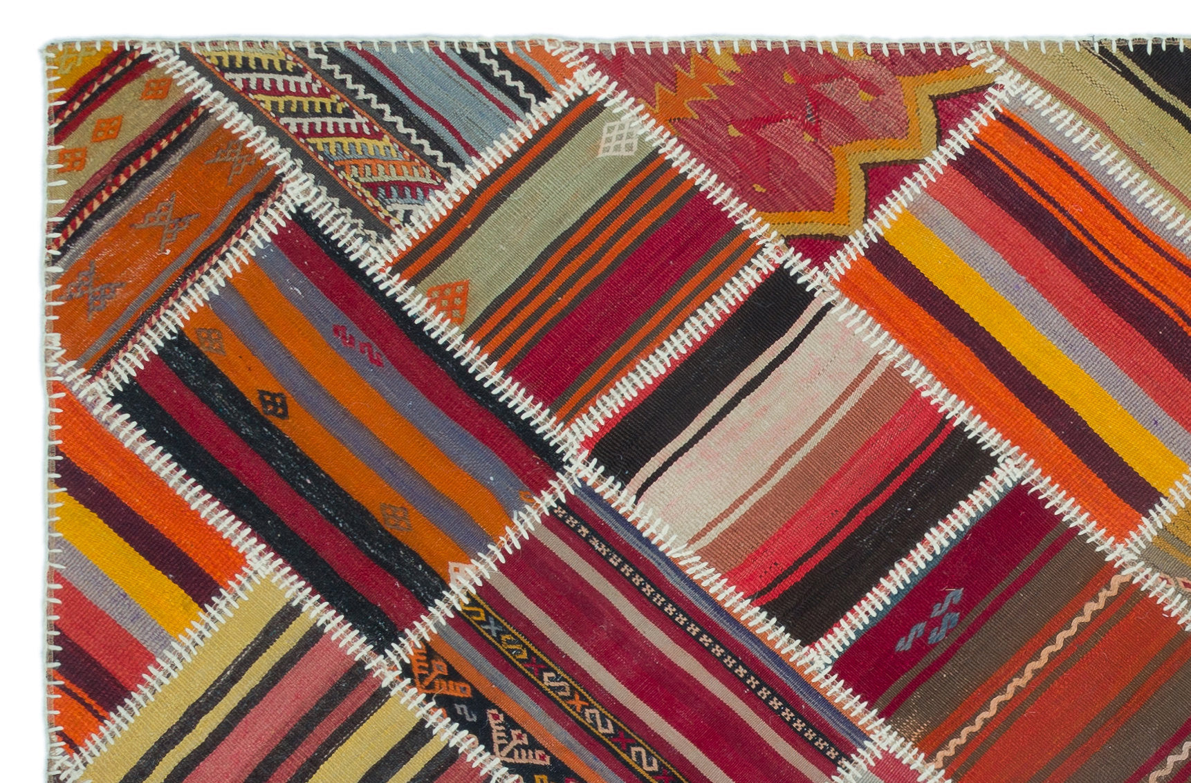 Naturel Over Dyed Kilim Patchwork Unique Rug 5'2'' x 7'9'' ft 157 x 236 cm