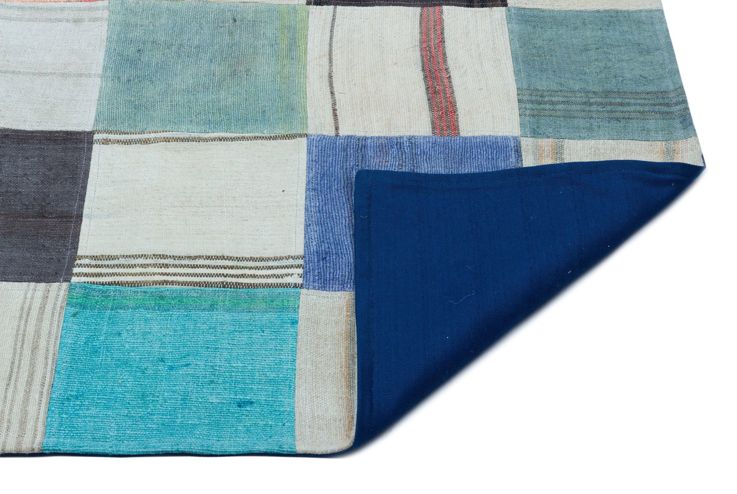 Mixed Over Dyed Kilim Patchwork Unique Rug 5'5'' x 7'8'' ft 165 x 234 cm