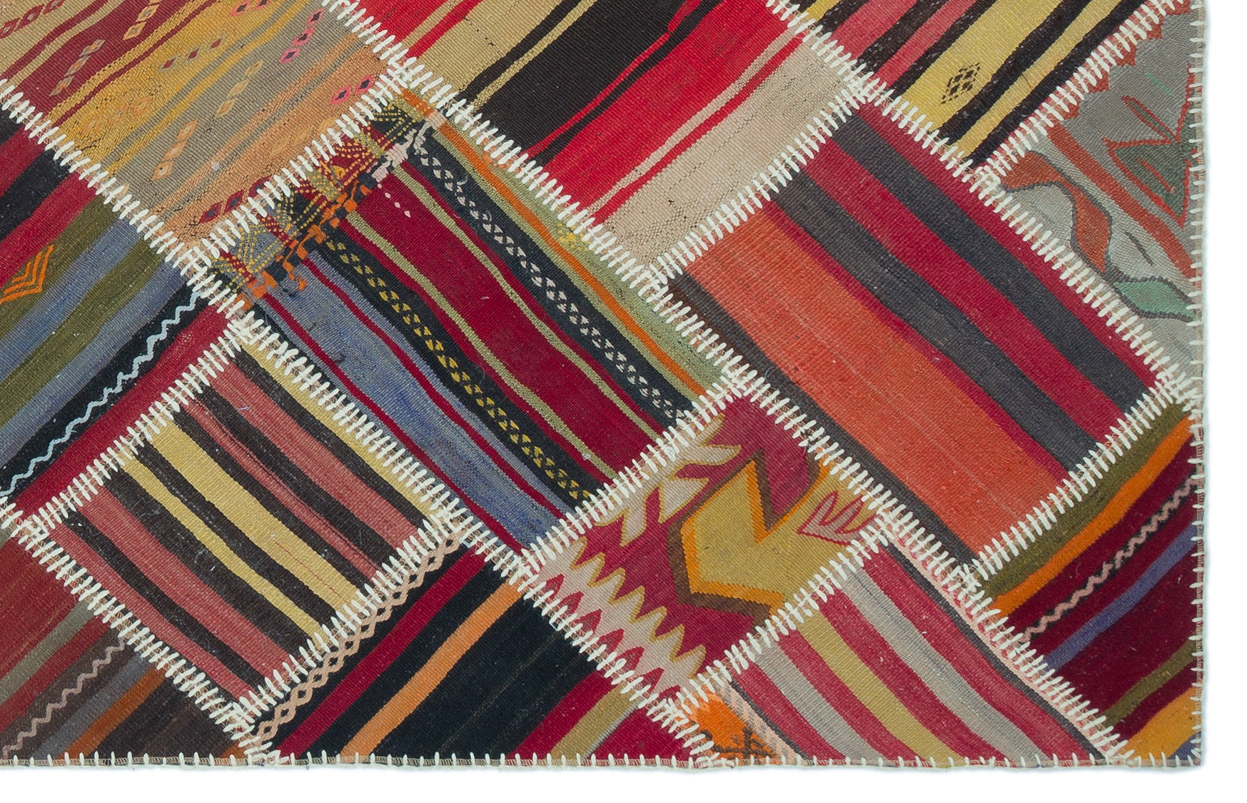 Naturel Over Dyed Kilim Patchwork Unique Rug 5'1'' x 7'10'' ft 155 x 240 cm
