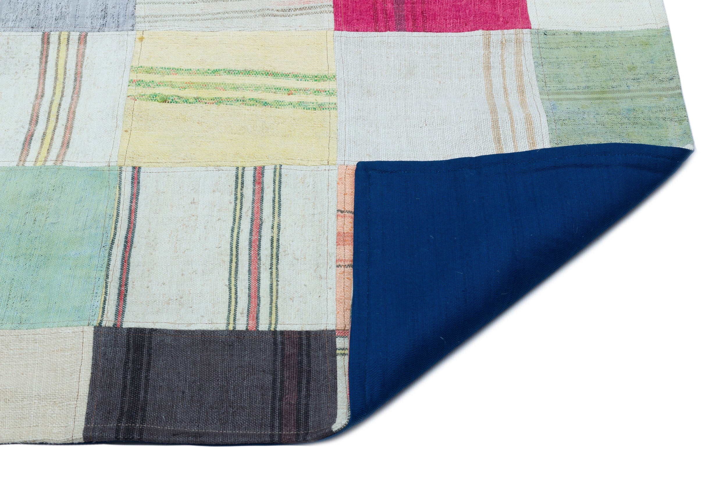 Mixed Over Dyed Kilim Patchwork Unique Rug 5'2'' x 7'6'' ft 157 x 228 cm