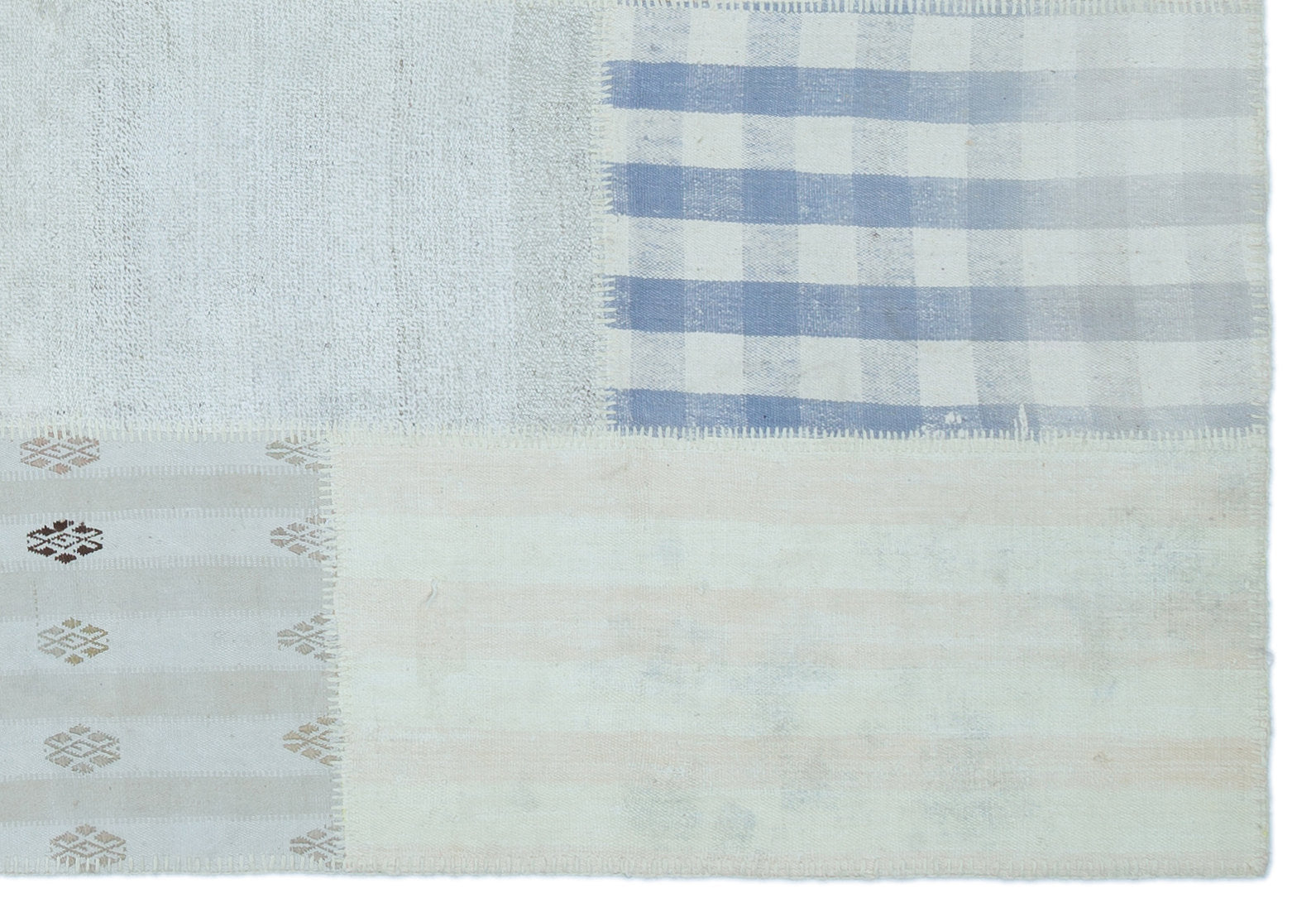 Striped Over Dyed Kilim Patchwork Unique Rug 5'1'' x 7'5'' ft 155 x 225 cm