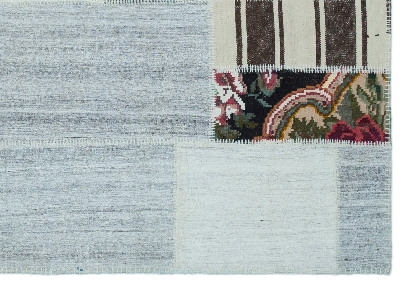 Karabakh Over Dyed Kilim Patchwork Unique Rug 4'12'' x 7'1'' ft 152 x 217 cm