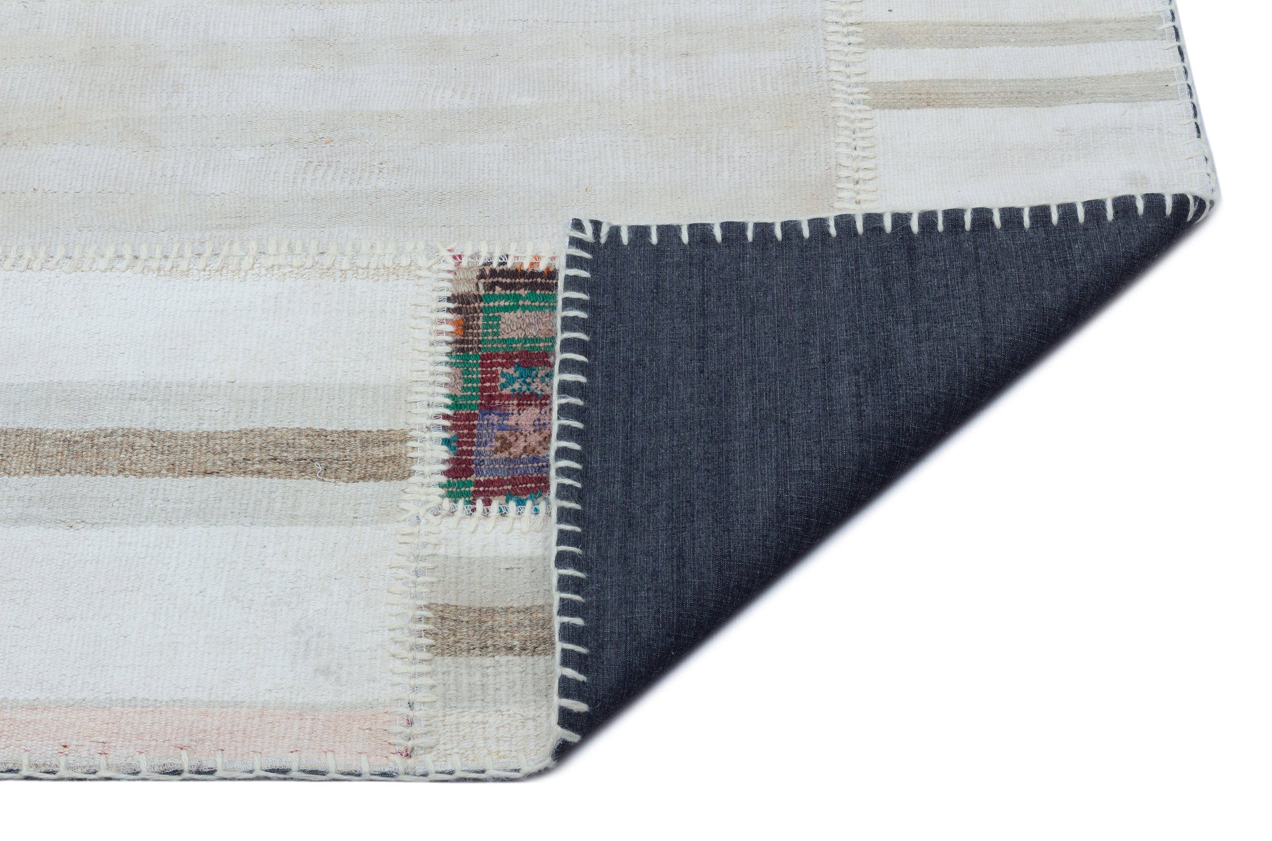 Mixed Over Dyed Kilim Patchwork Unique Rug 5'3'' x 7'9'' ft 160 x 235 cm