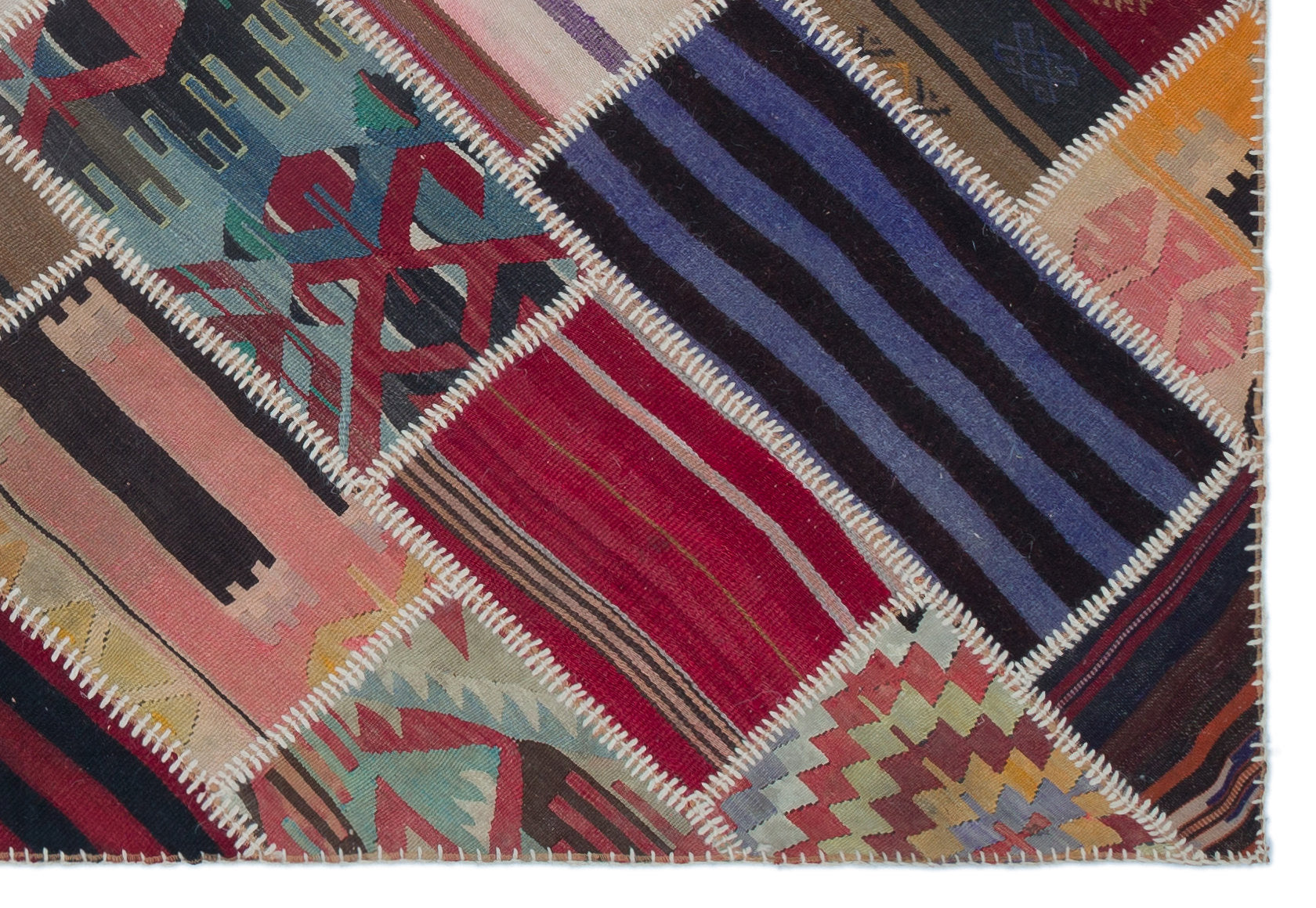 Naturel Over Dyed Kilim Patchwork Unique Rug 5'3'' x 7'9'' ft 160 x 236 cm
