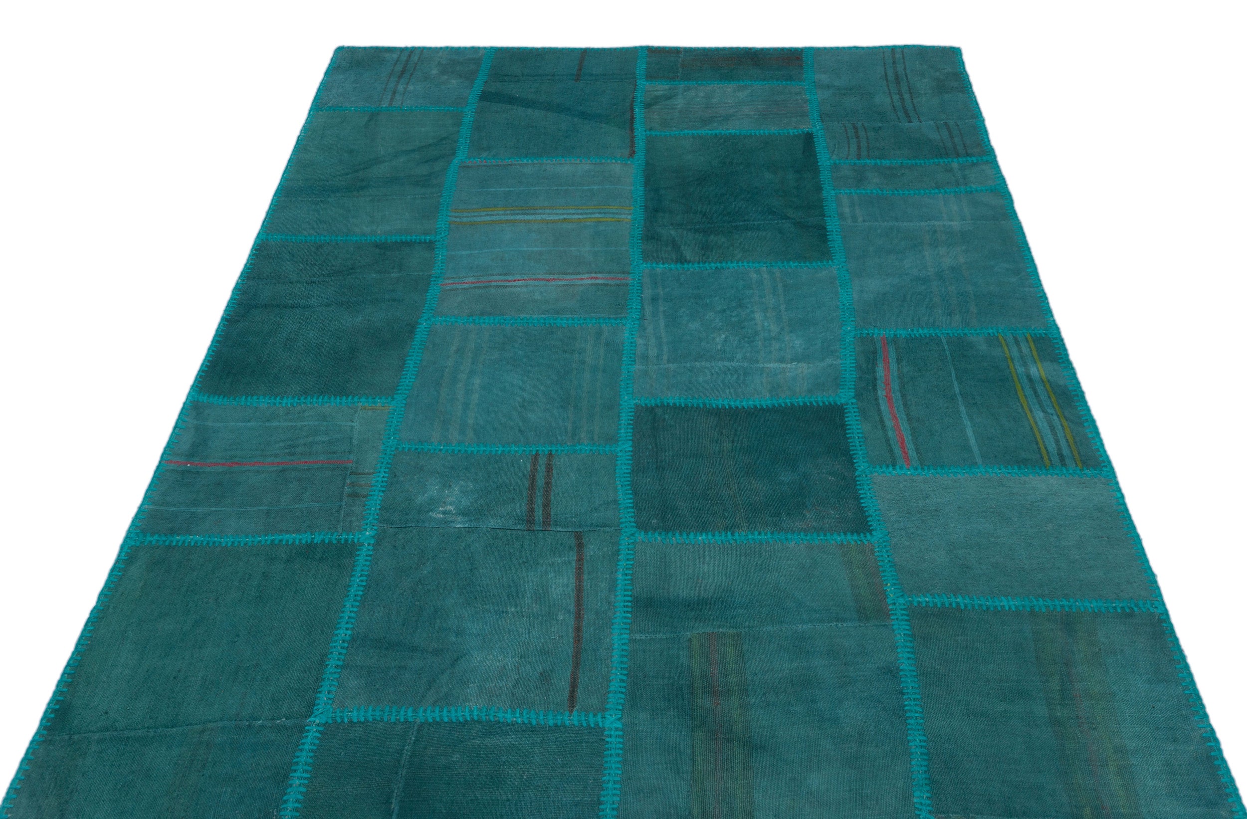 Mixed Over Dyed Kilim Patchwork Unique Rug 4'11'' x 7'5'' ft 150 x 225 cm