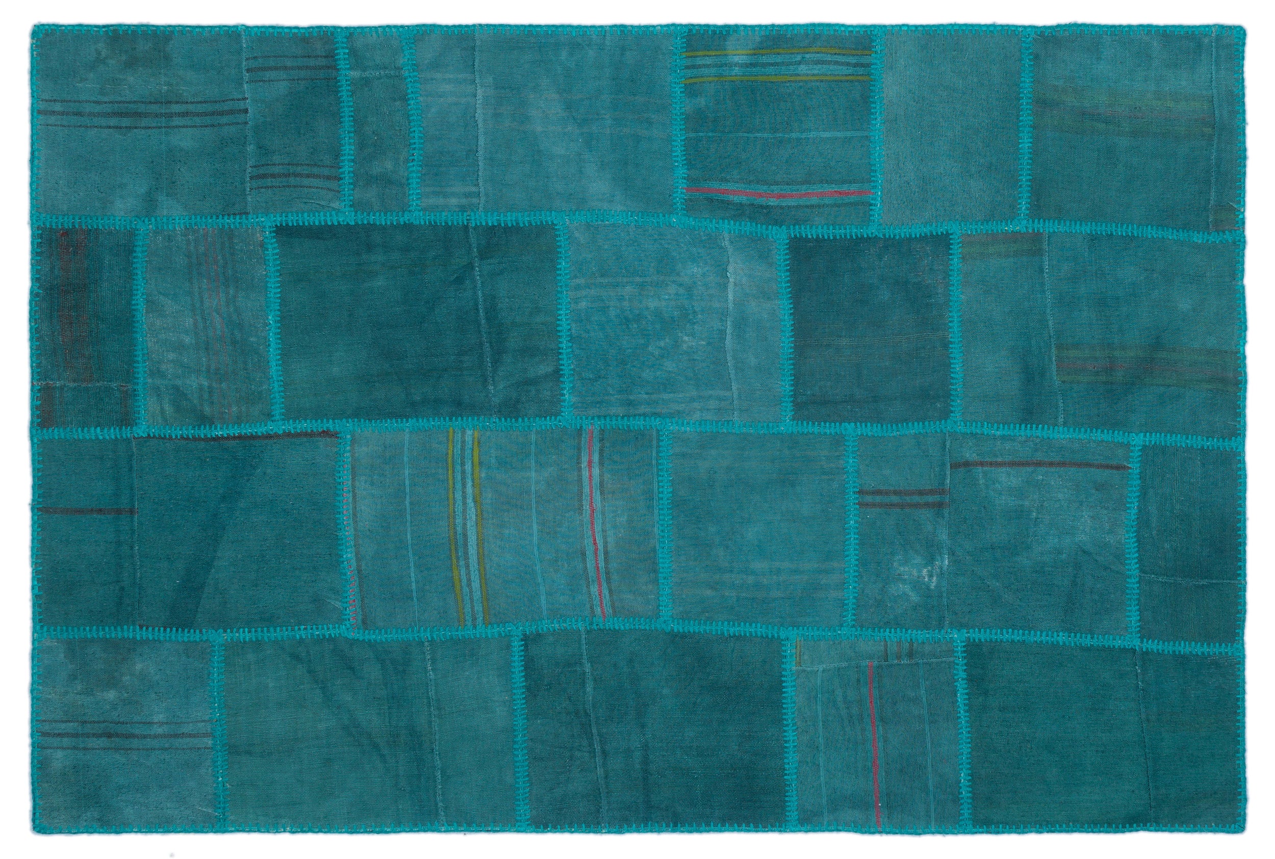 Mixed Over Dyed Kilim Patchwork Unique Rug 4'11'' x 7'5'' ft 150 x 225 cm