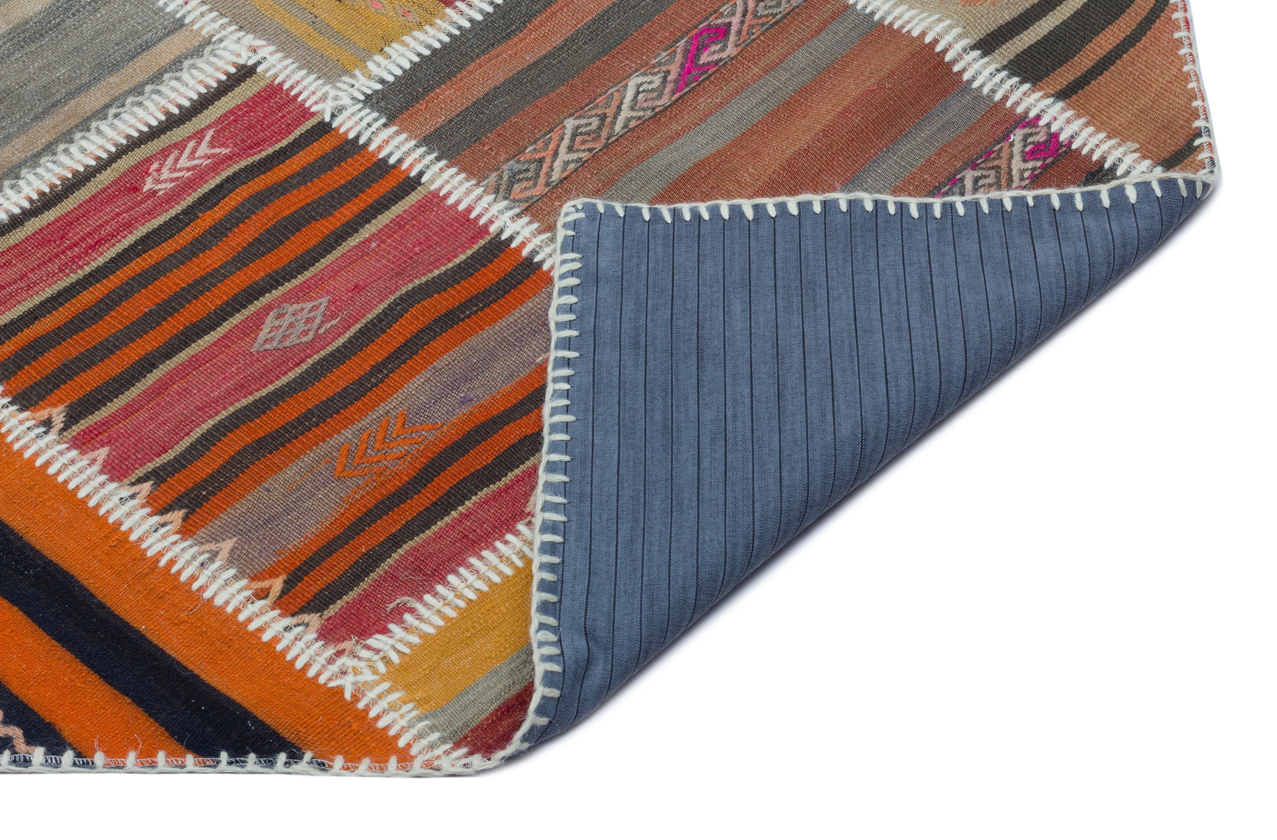Naturel Over Dyed Kilim Patchwork Unique Rug 5'3'' x 7'10'' ft 160 x 238 cm