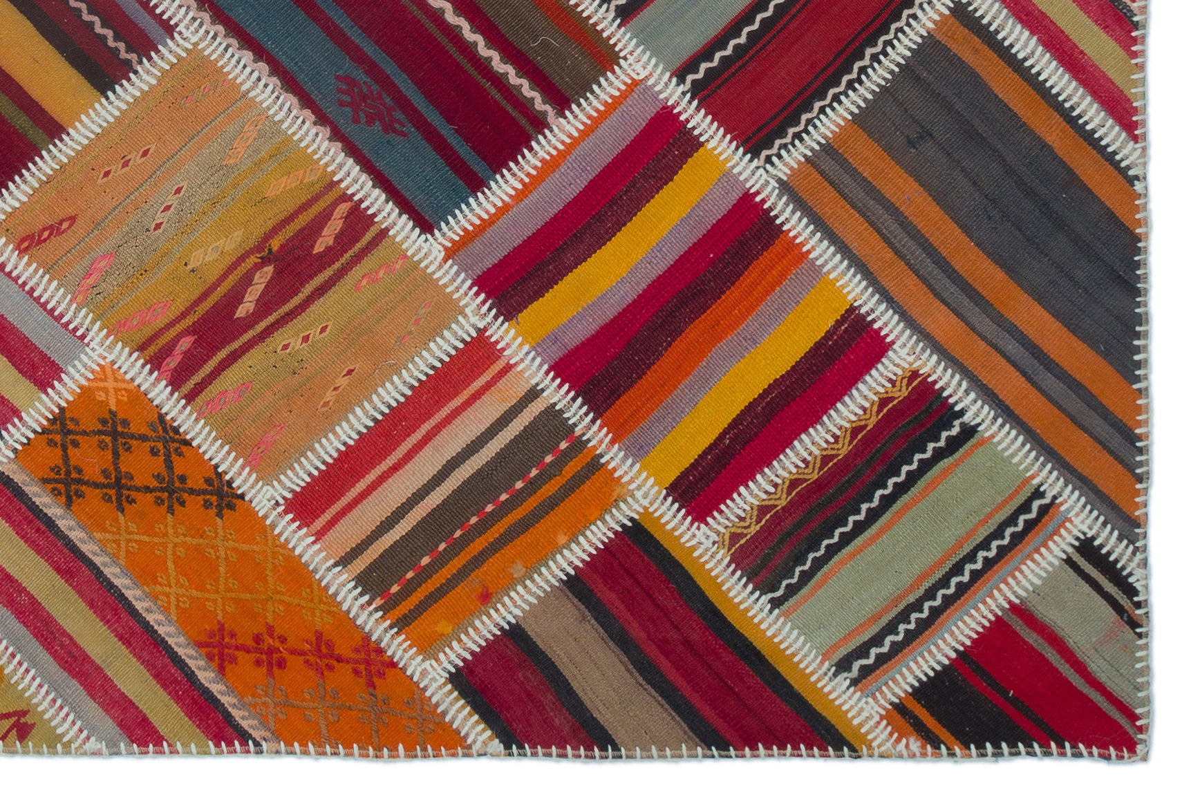 Naturel Over Dyed Kilim Patchwork Unique Rug 5'1'' x 7'8'' ft 156 x 234 cm