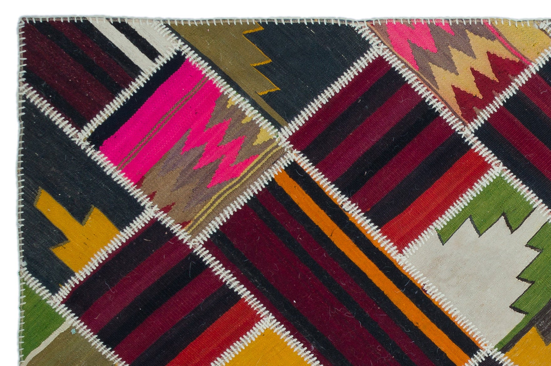 Naturel Over Dyed Kilim Patchwork Unique Rug 5'3'' x 7'10'' ft 160 x 240 cm