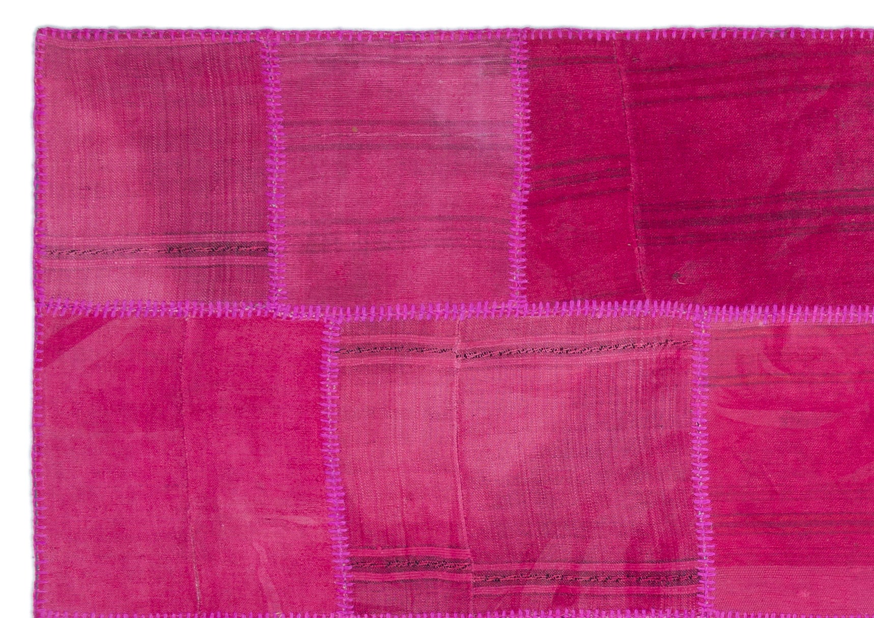 Mixed Over Dyed Kilim Patchwork Unique Rug 5'4'' x 7'7'' ft 163 x 231 cm