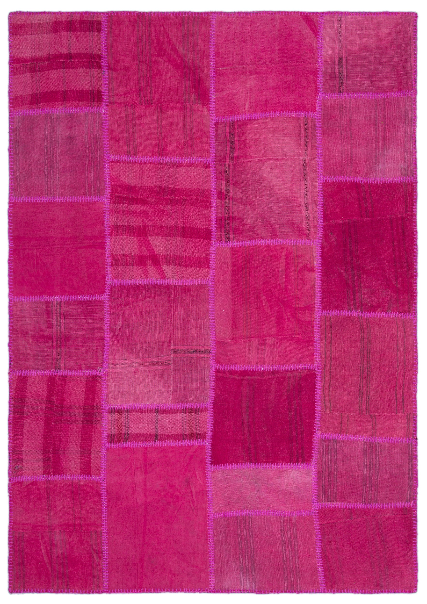 Mixed Over Dyed Kilim Patchwork Unique Rug 5'4'' x 7'7'' ft 163 x 231 cm