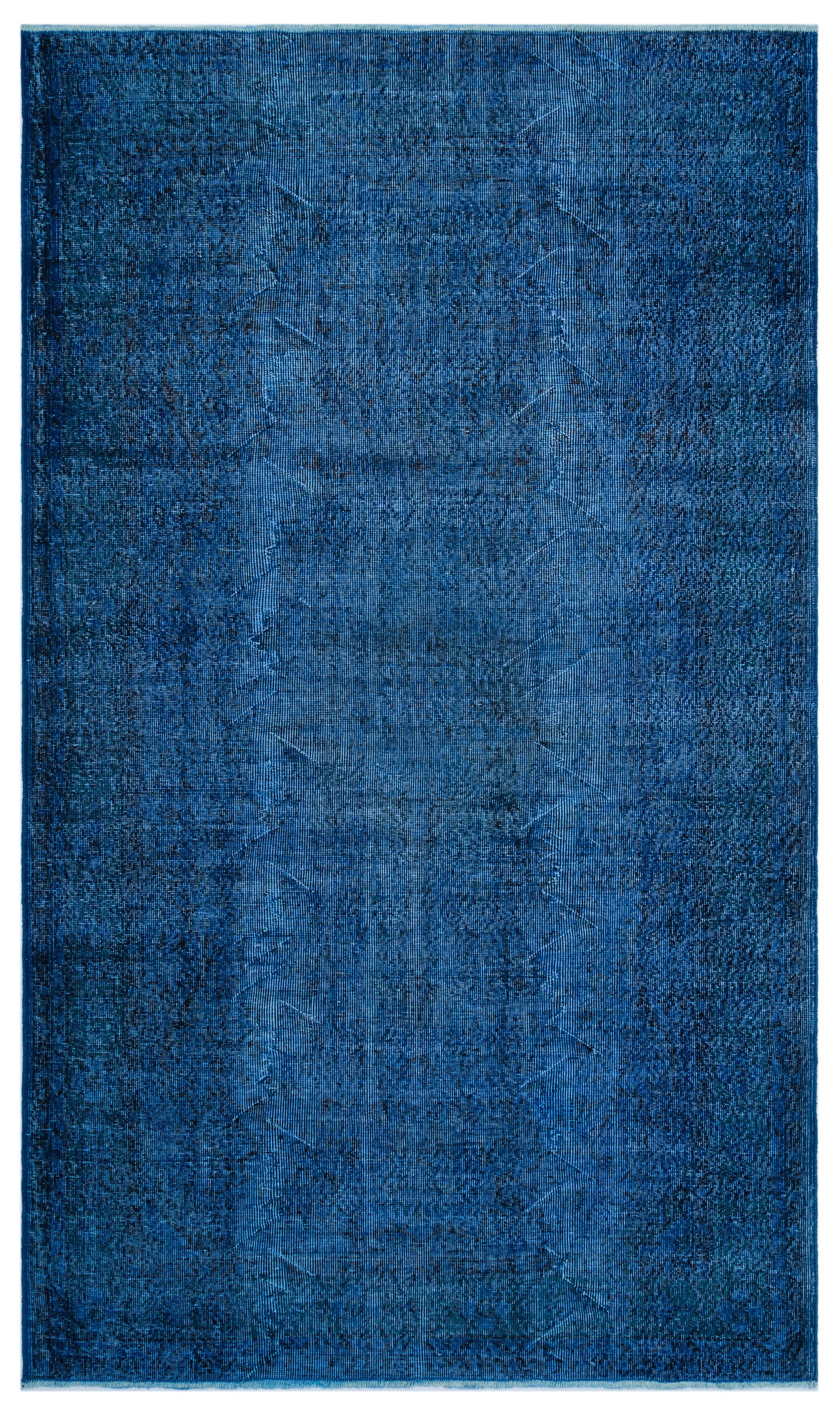 Blue Over Dyed Vintage Rug 5'5'' x 9'4'' ft 165 x 284 cm