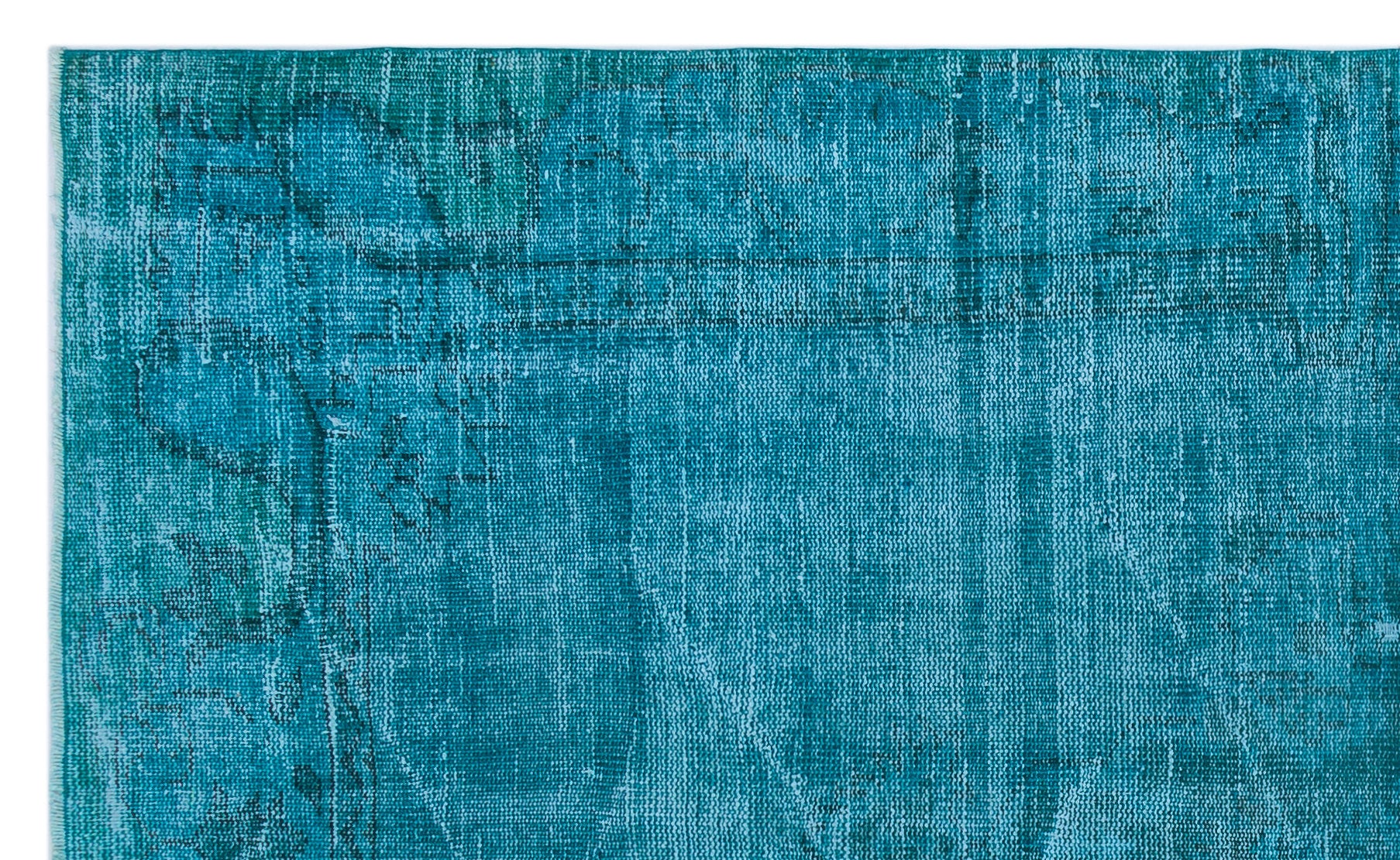Turquoise Over Dyed Vintage Rug 5'1'' x 8'4'' ft 154 x 253 cm