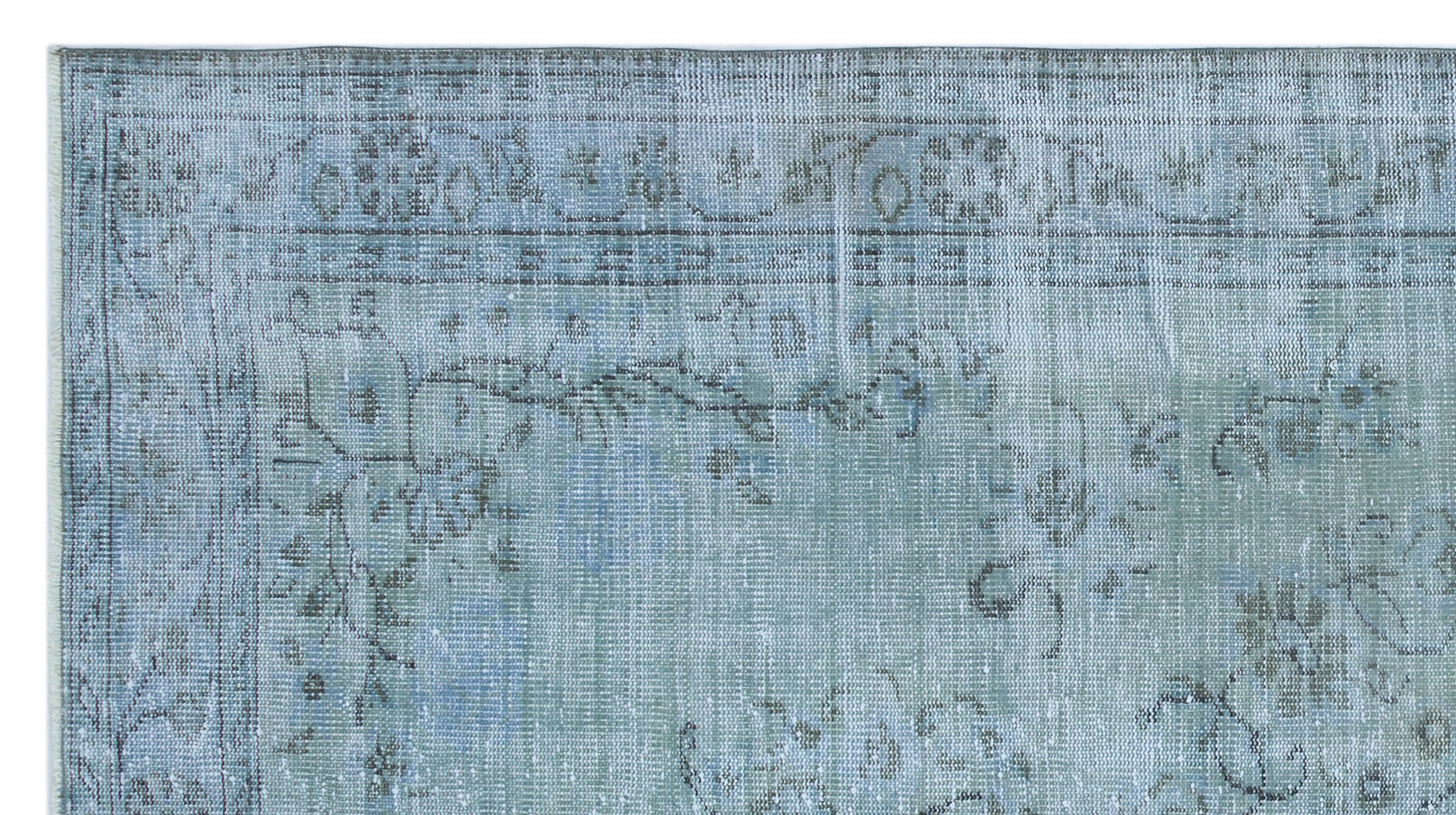 Blue Over Dyed Vintage Rug 4'9'' x 8'8'' ft 146 x 265 cm