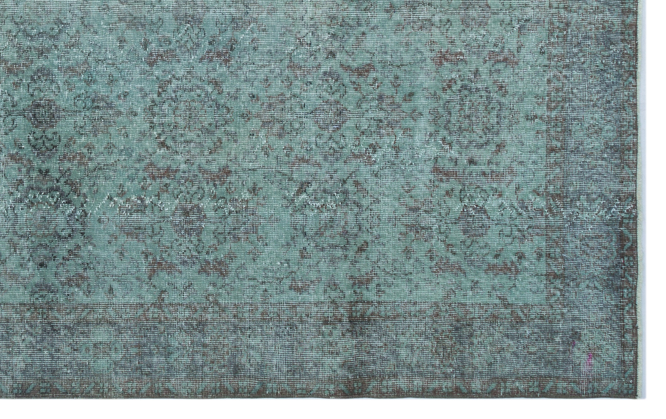 Turquoise Over Dyed Vintage Rug 6'1'' x 10'0'' ft 185 x 305 cm