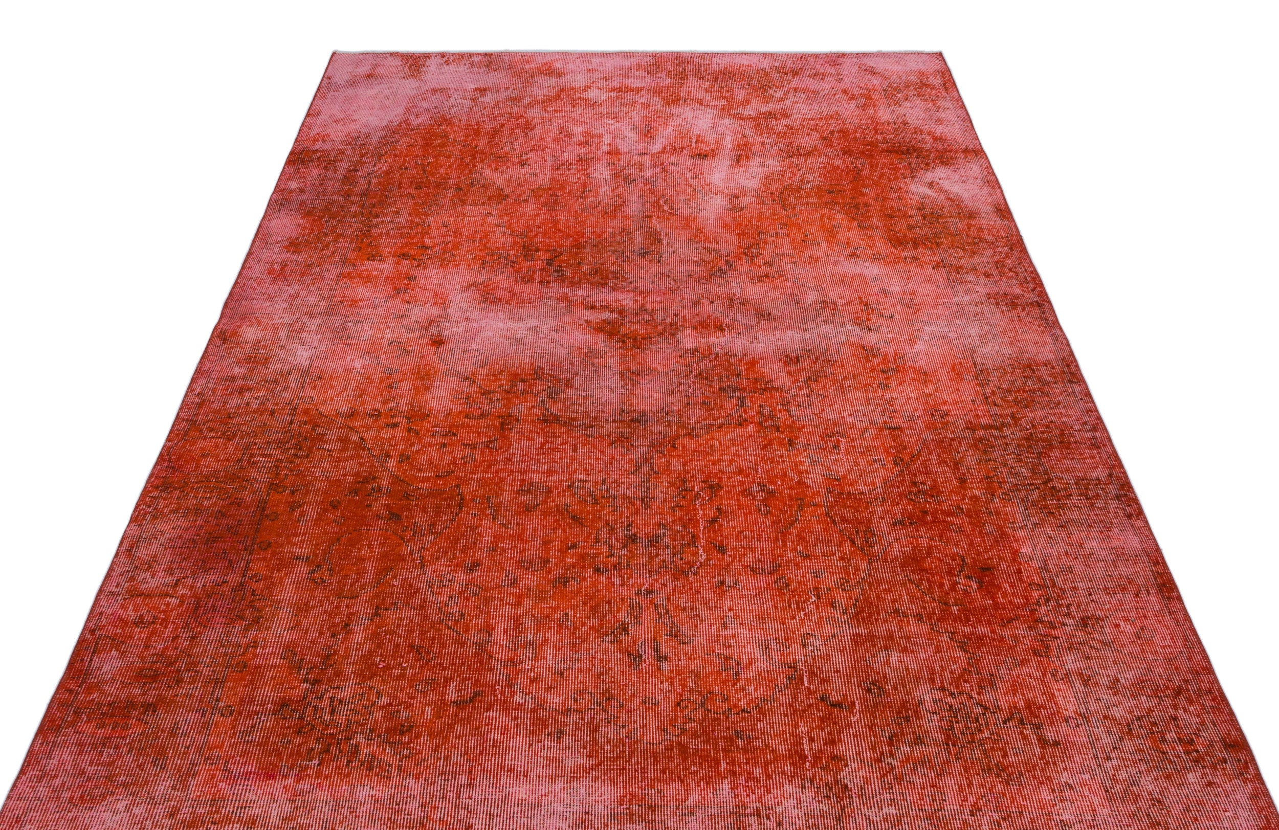Orange Over Dyed Vintage Rug 5'5'' x 8'9'' ft 165 x 266 cm
