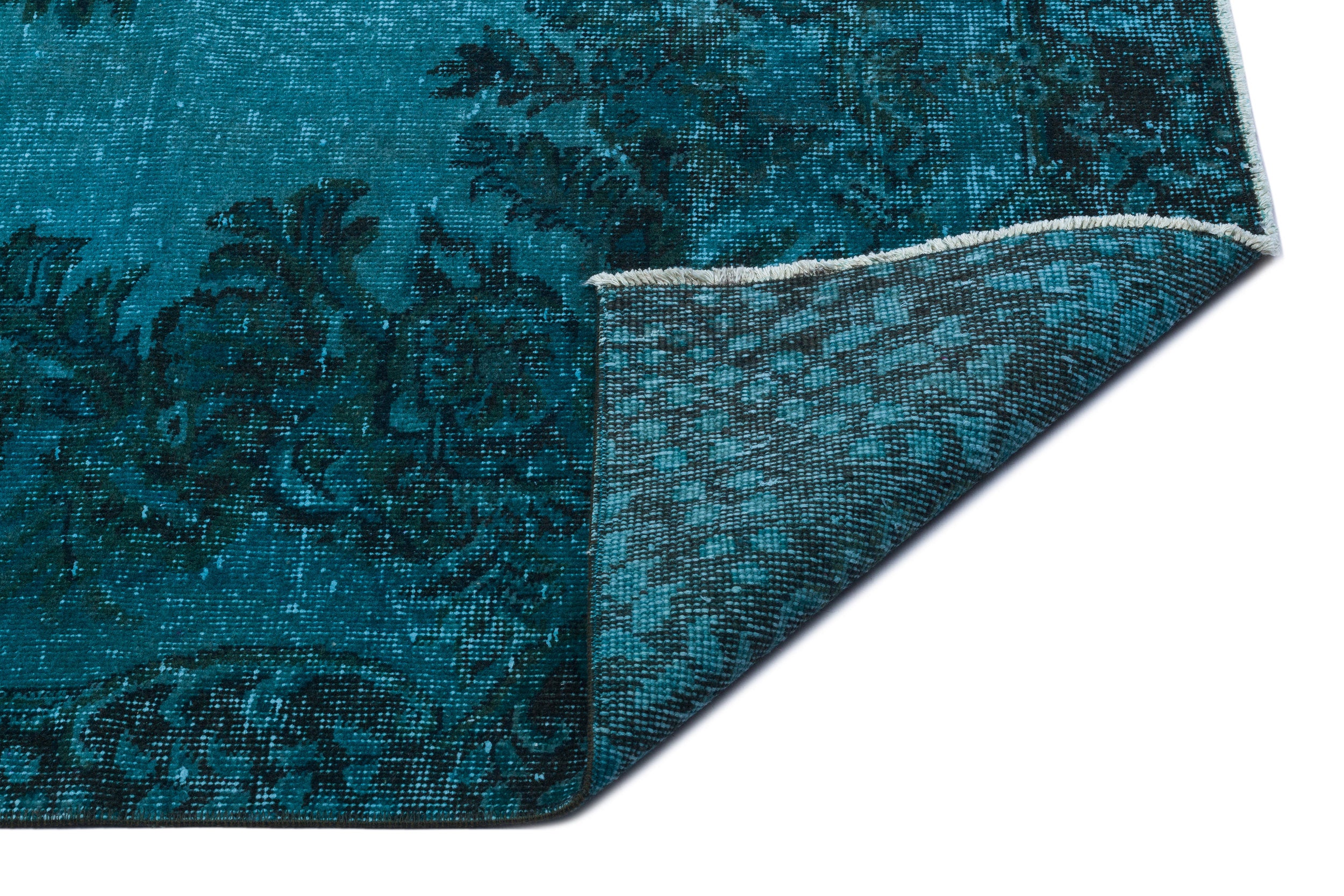 Retro Over Dyed Vintage Rug 5'1'' x 9'3'' ft 155 x 283 cm