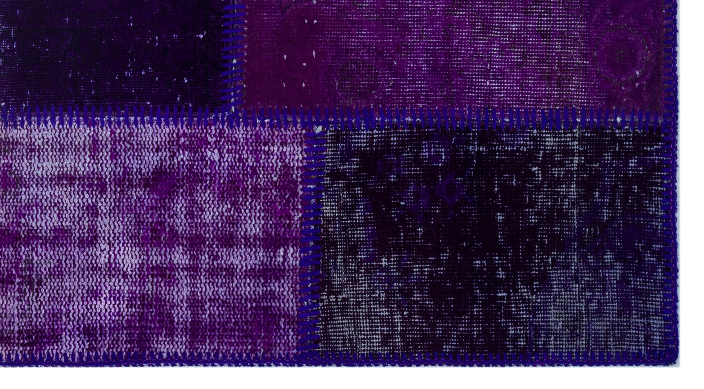 Purple Over Dyed Patchwork Unique Rug 2'7'' x 4'11'' ft 80 x 150 cm