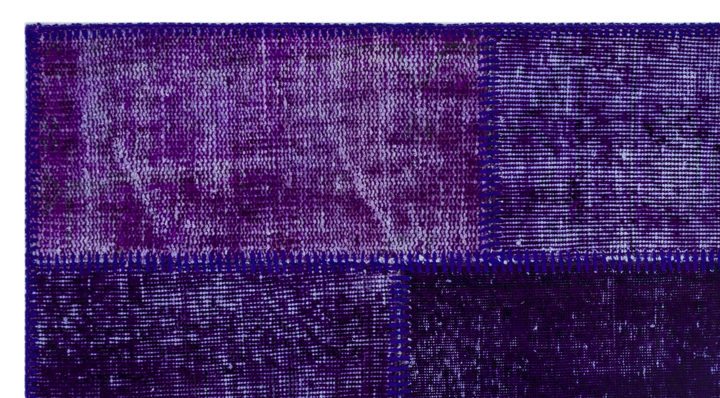 Purple Over Dyed Patchwork Unique Rug 2'7'' x 4'11'' ft 80 x 150 cm