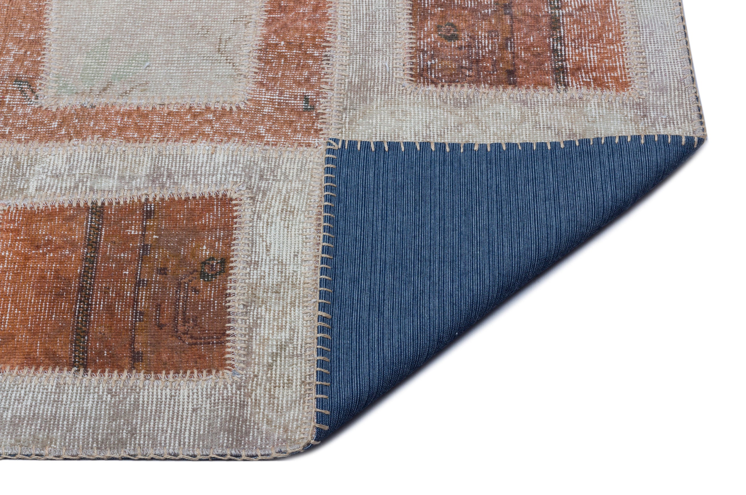 Brown Over Dyed Patchwork Unique Rug 5'3'' x 7'10'' ft 160 x 240 cm