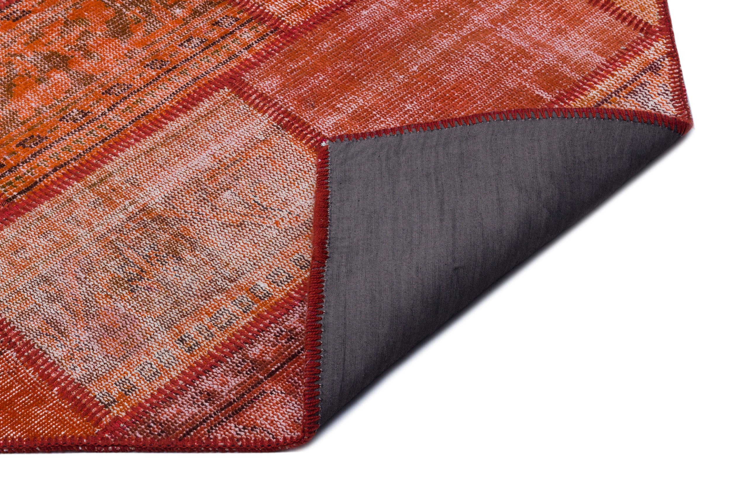 Red Over Dyed Patchwork Unique Rug 5'3'' x 7'7'' ft 160 x 230 cm