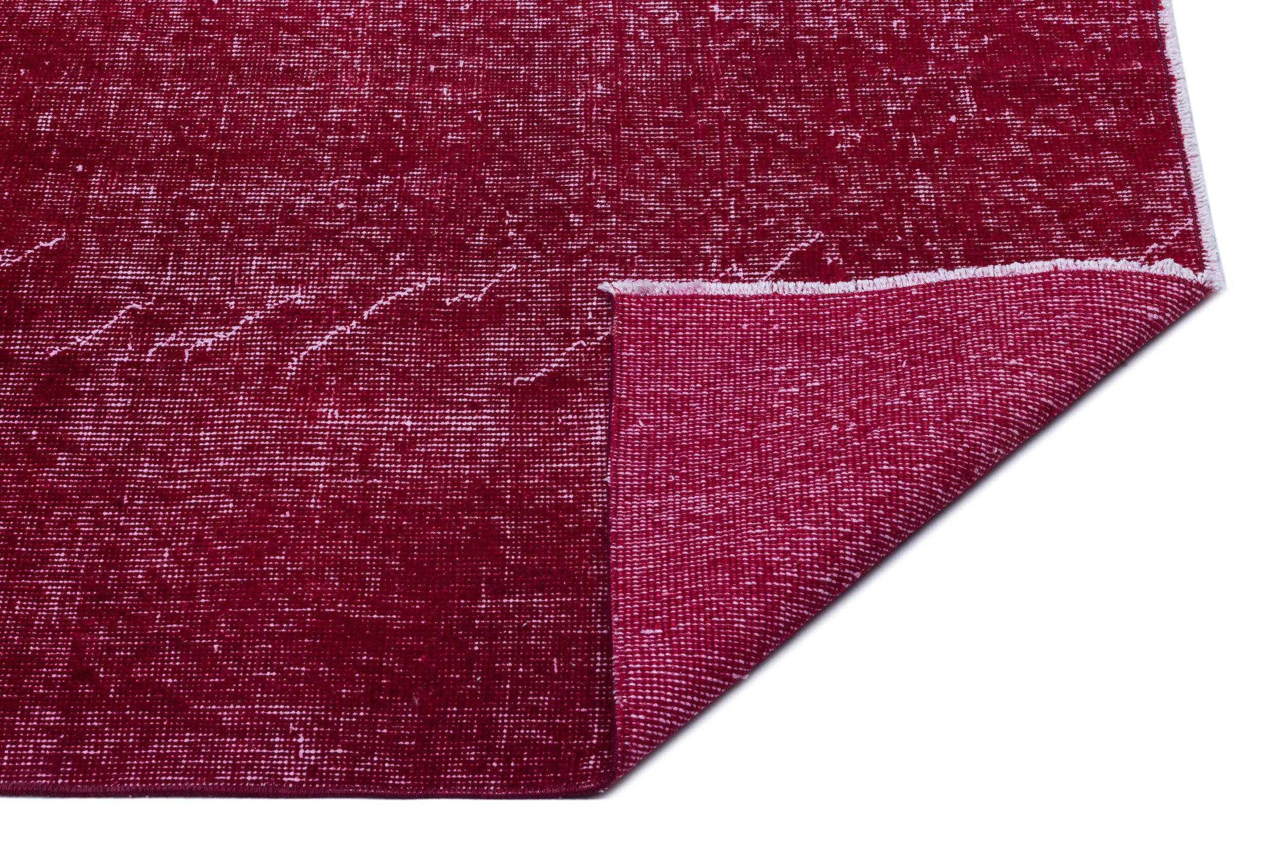 Fuchsia Over Dyed Vintage Rug 3'11'' x 6'4'' ft 119 x 194 cm