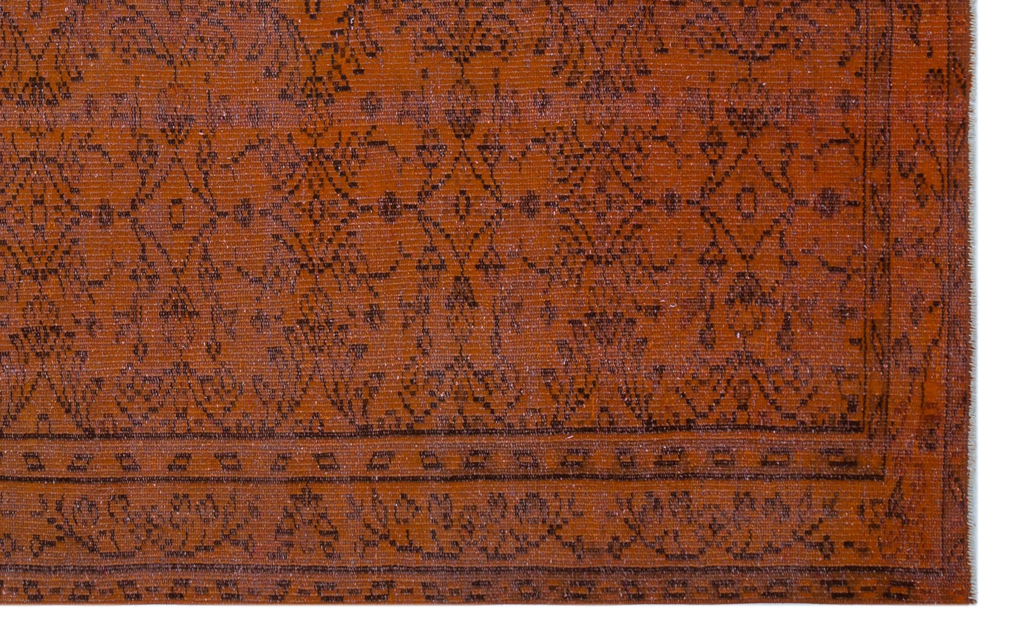 Brown Over Dyed Vintage Rug 5'5'' x 8'9'' ft 165 x 266 cm
