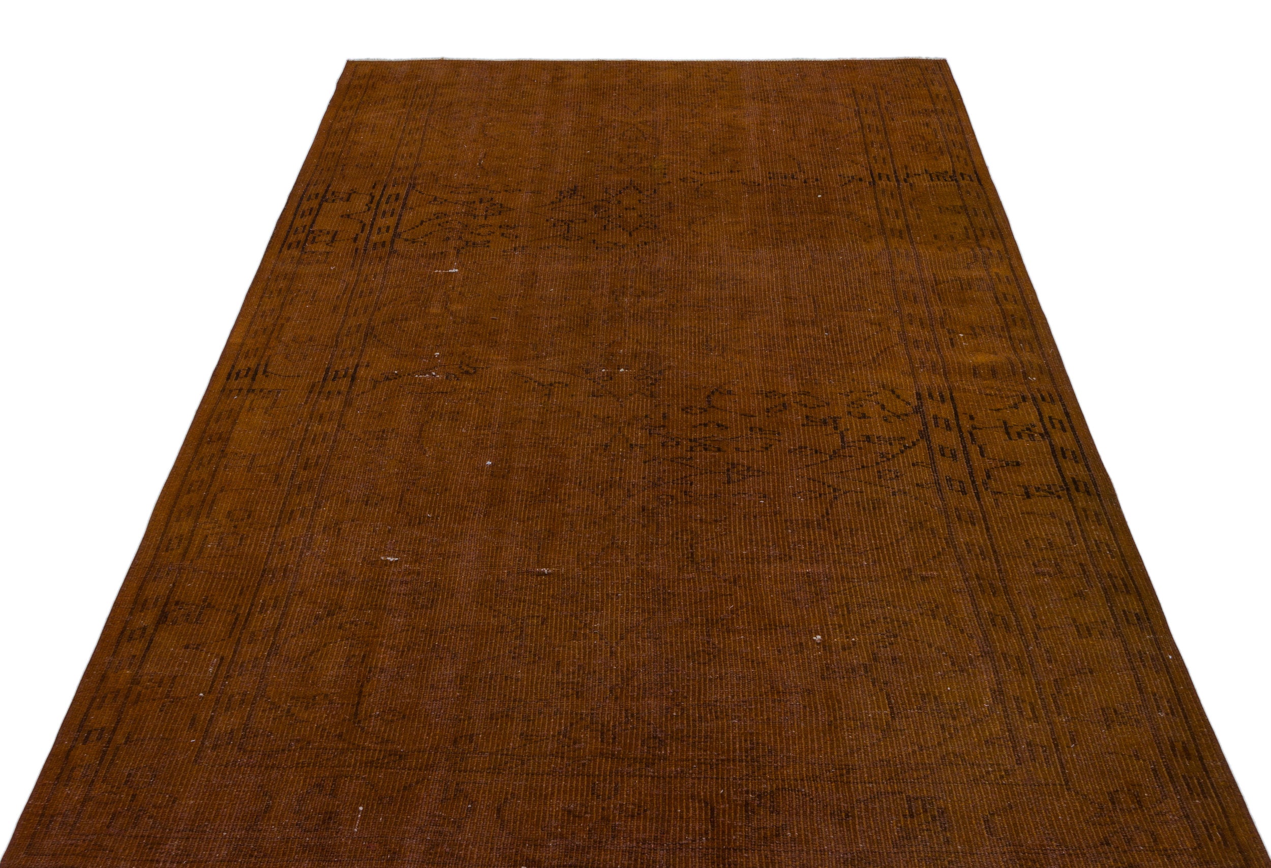 Brown Over Dyed Vintage Rug 5'3'' x 8'2'' ft 160 x 248 cm