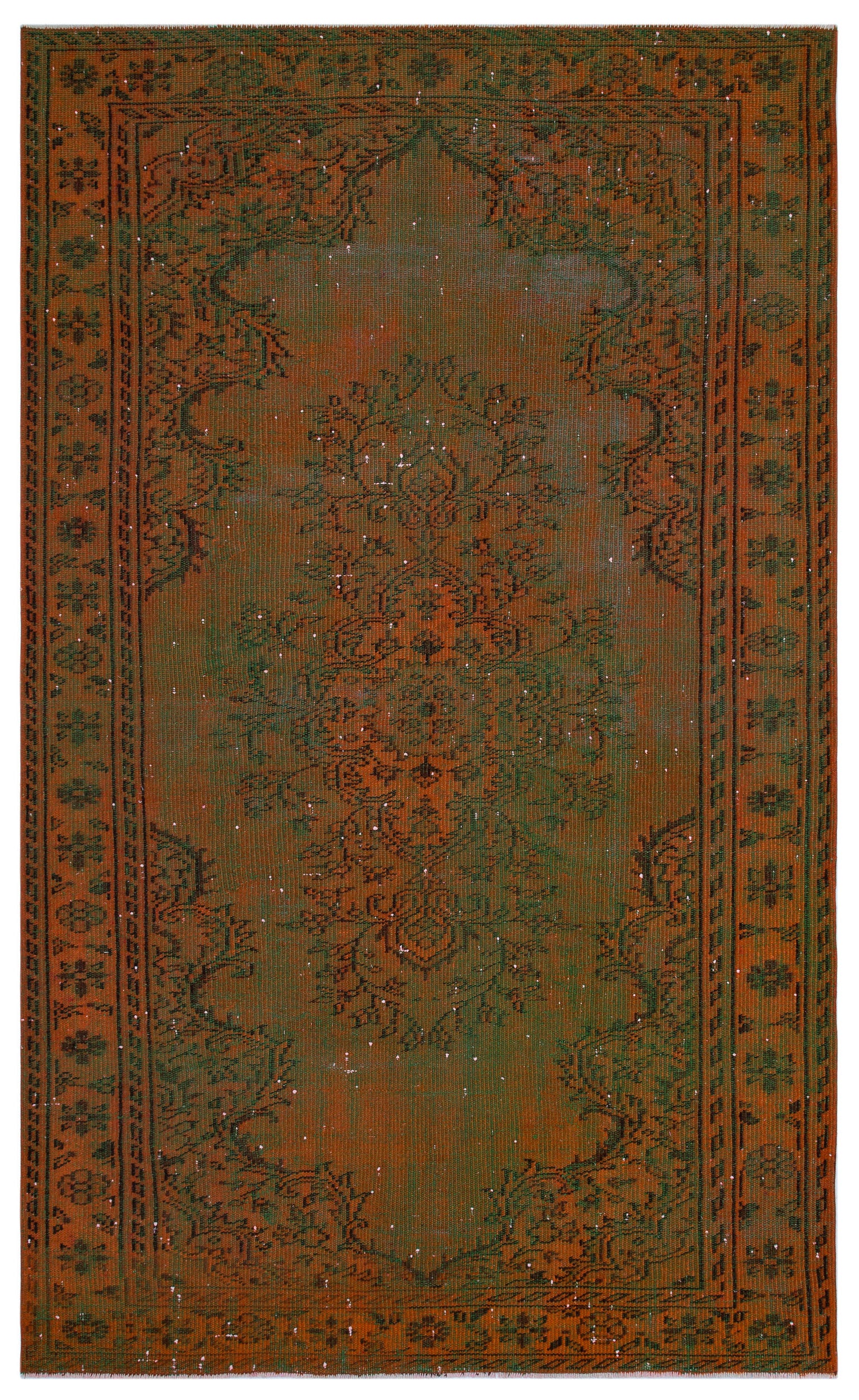 Brown Over Dyed Vintage Rug 5'3'' x 8'6'' ft 160 x 260 cm