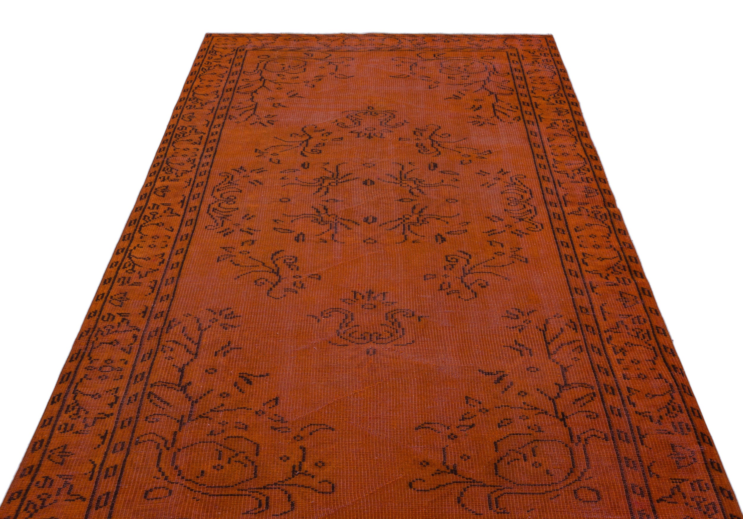 Orange Over Dyed Vintage Rug 5'0'' x 8'5'' ft 153 x 257 cm