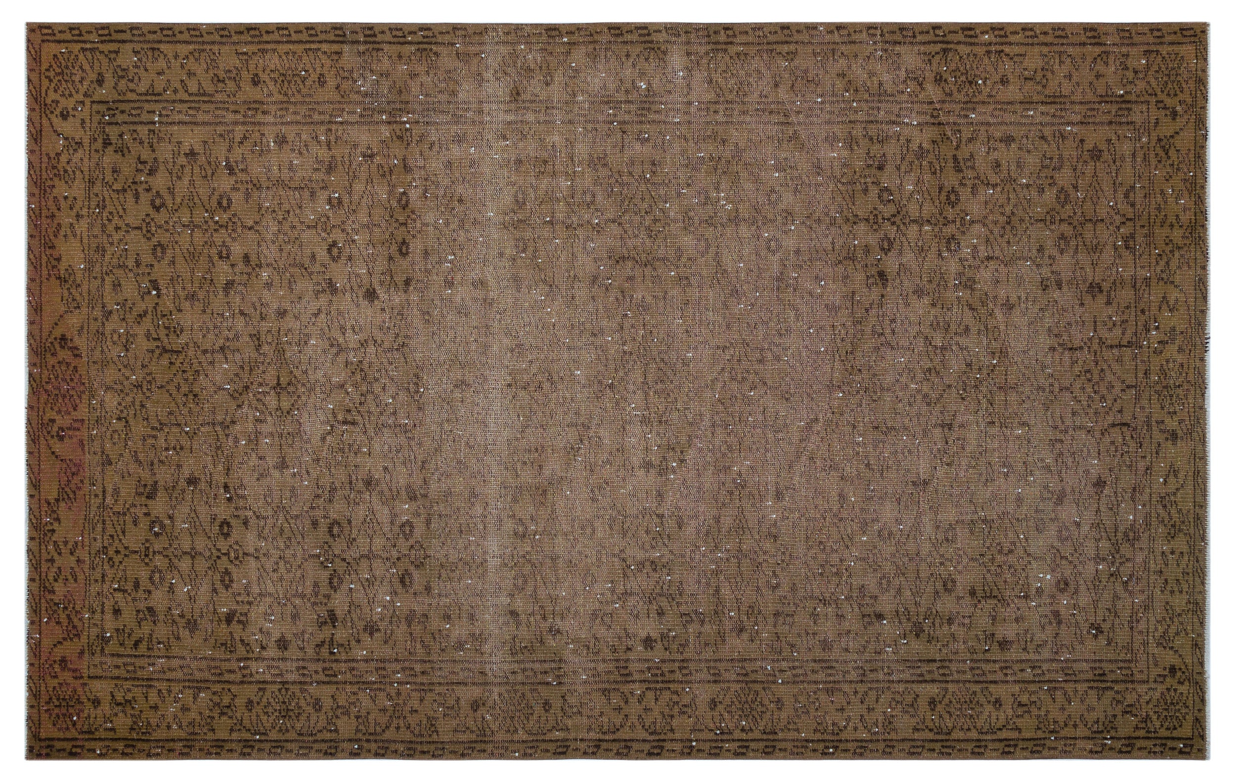 Brown Over Dyed Vintage Rug 5'3'' x 8'6'' ft 160 x 258 cm