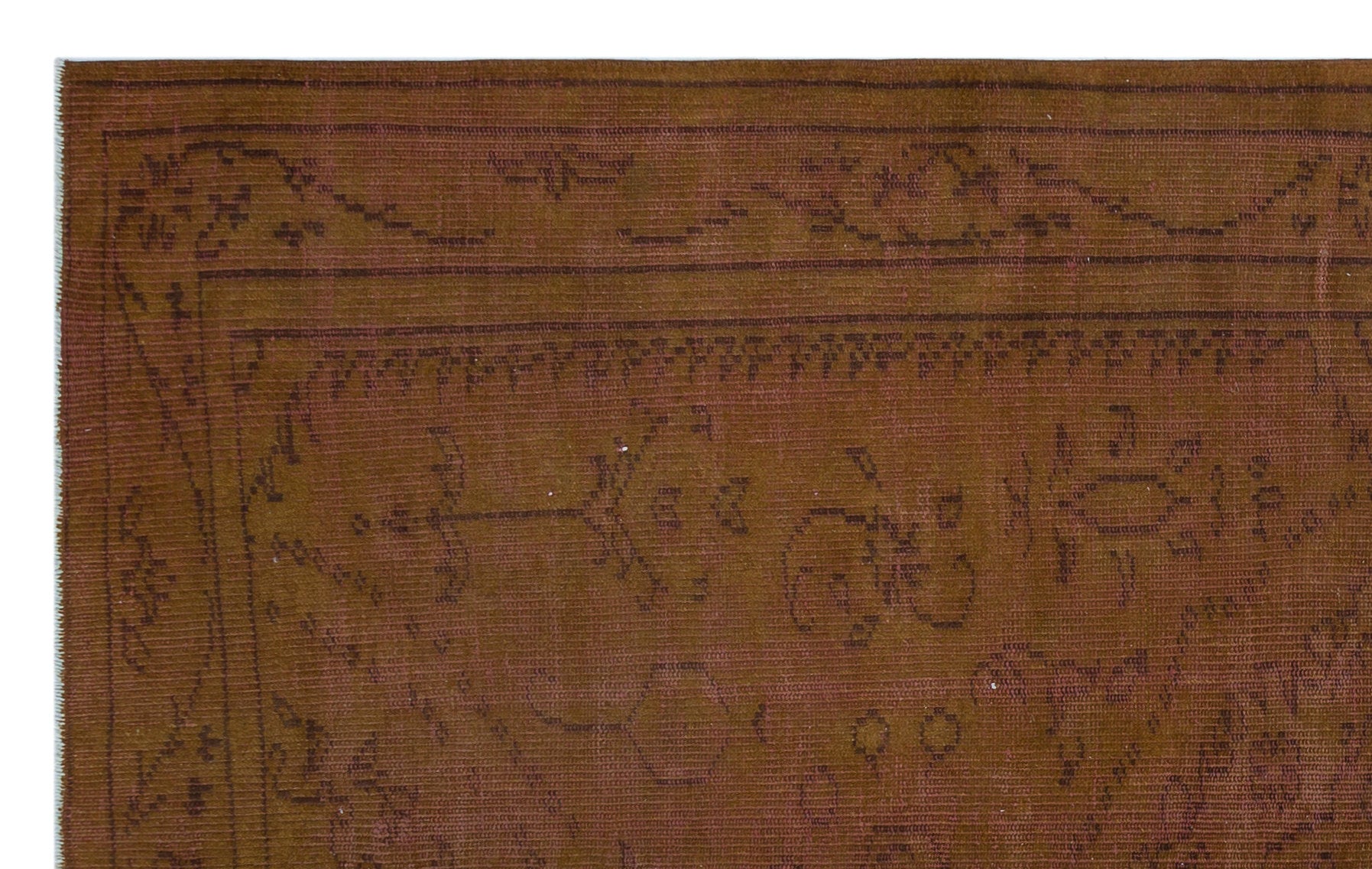 Brown Over Dyed Vintage Rug 5'1'' x 8'3'' ft 154 x 252 cm