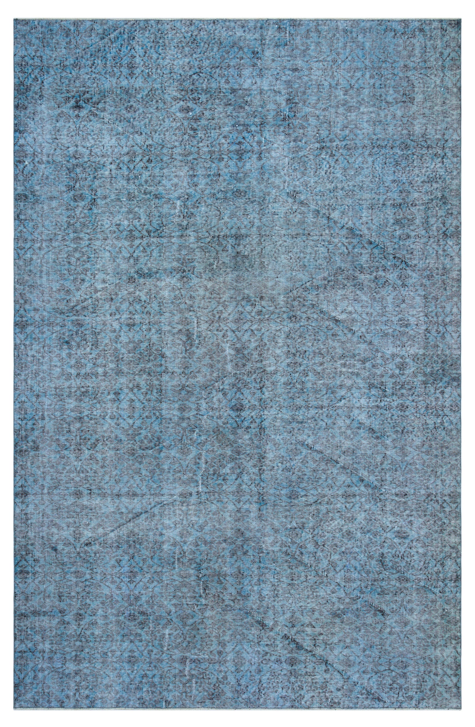 Blue Over Dyed Vintage Rug 6'7'' x 10'1'' ft 200 x 308 cm