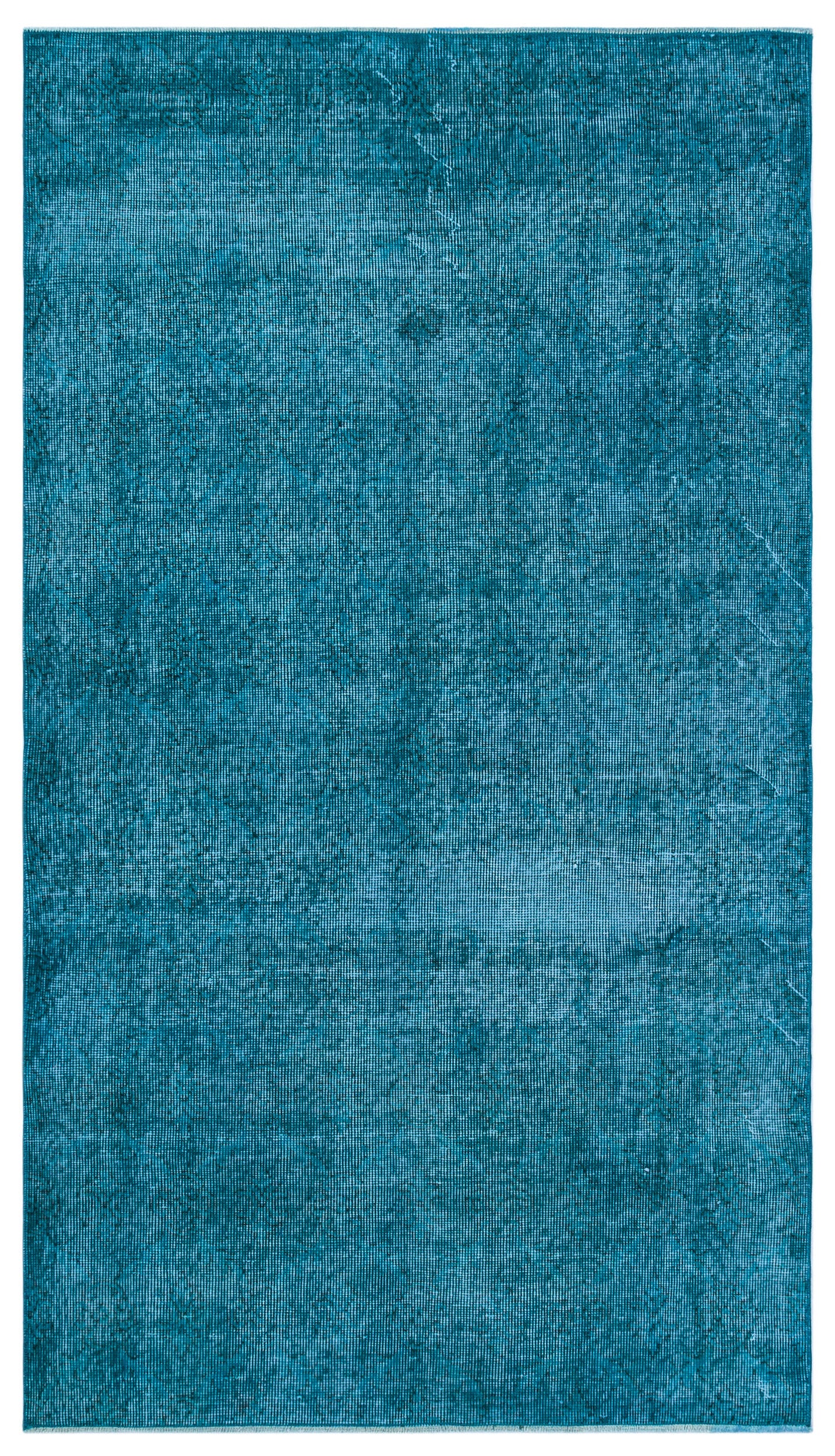 Turquoise Over Dyed Vintage Rug 3'9'' x 6'8'' ft 115 x 203 cm