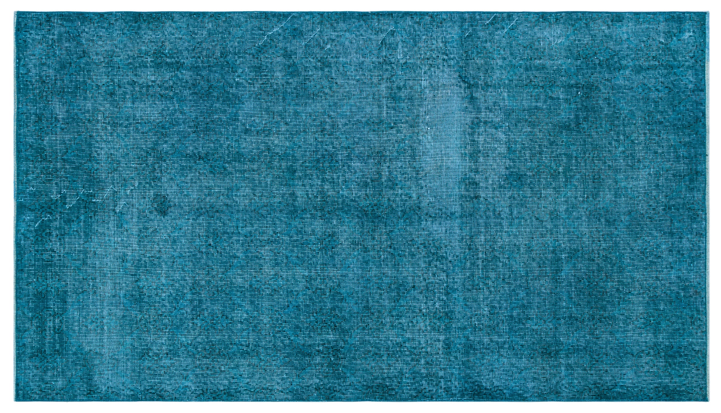 Turquoise Over Dyed Vintage Rug 3'9'' x 6'8'' ft 115 x 203 cm
